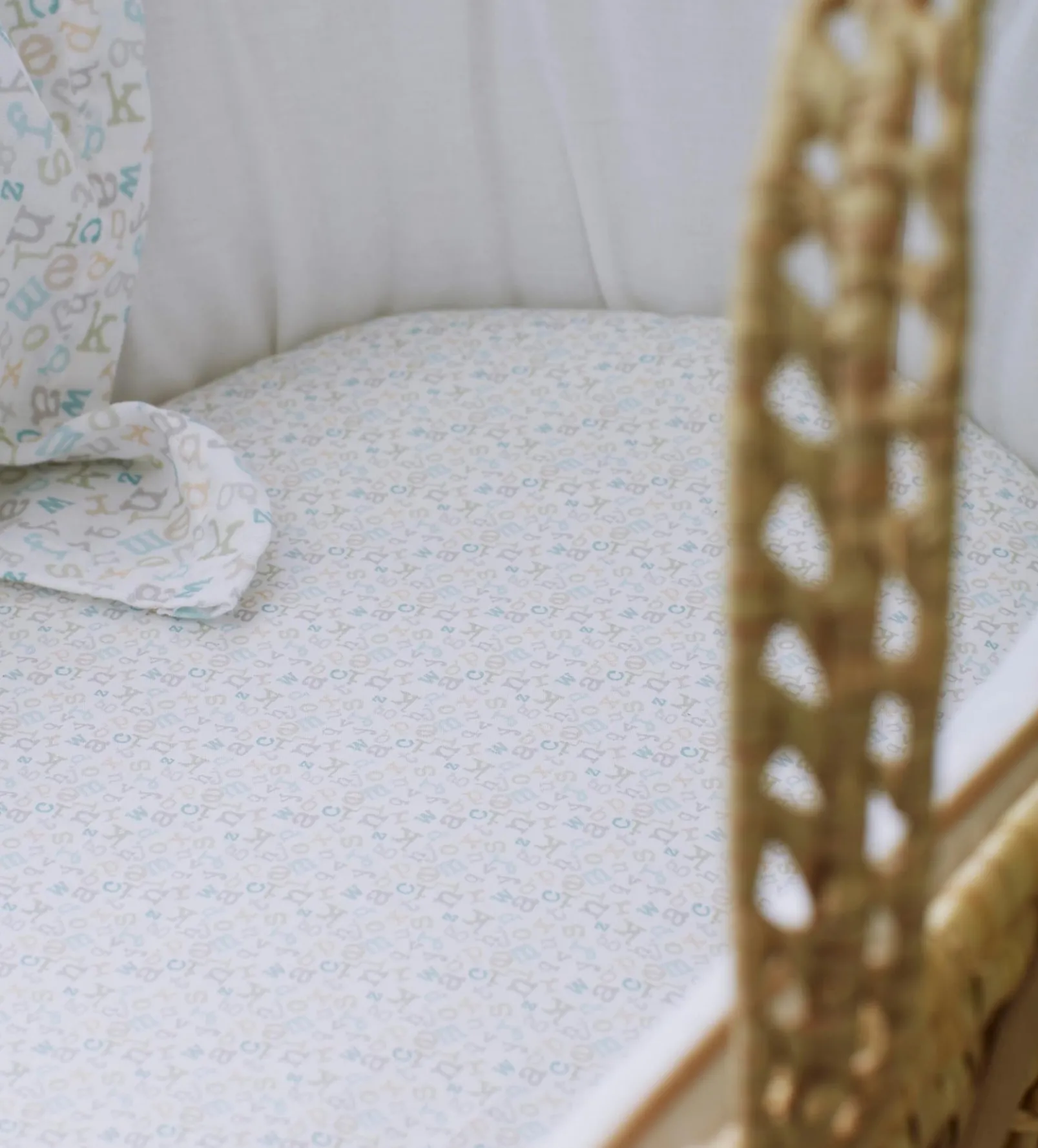 ABC 100% Organic Cotton Moses Basket Fitted Sheet