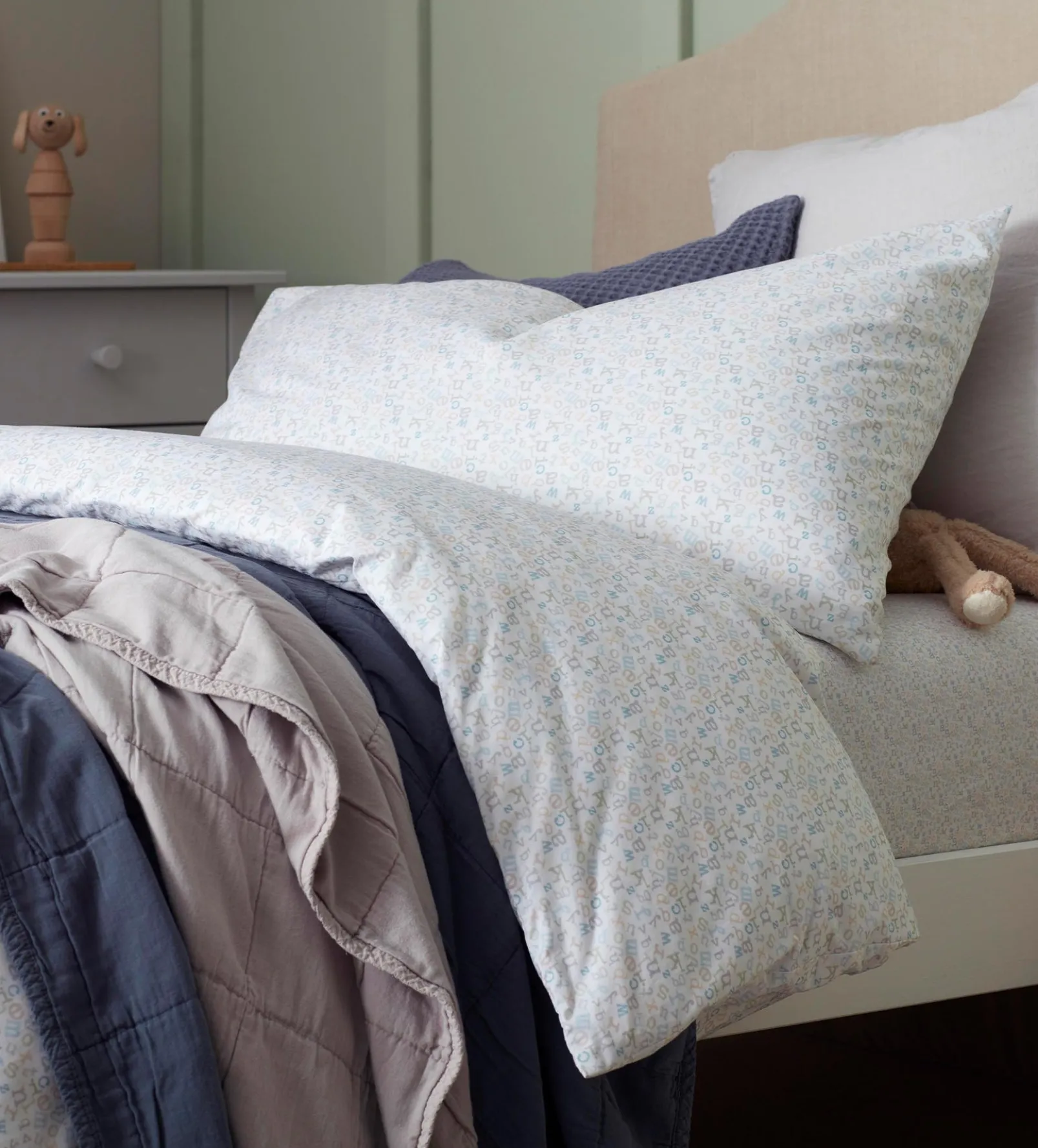 ABC 100% Organic Cotton Single Duvet Cover Set