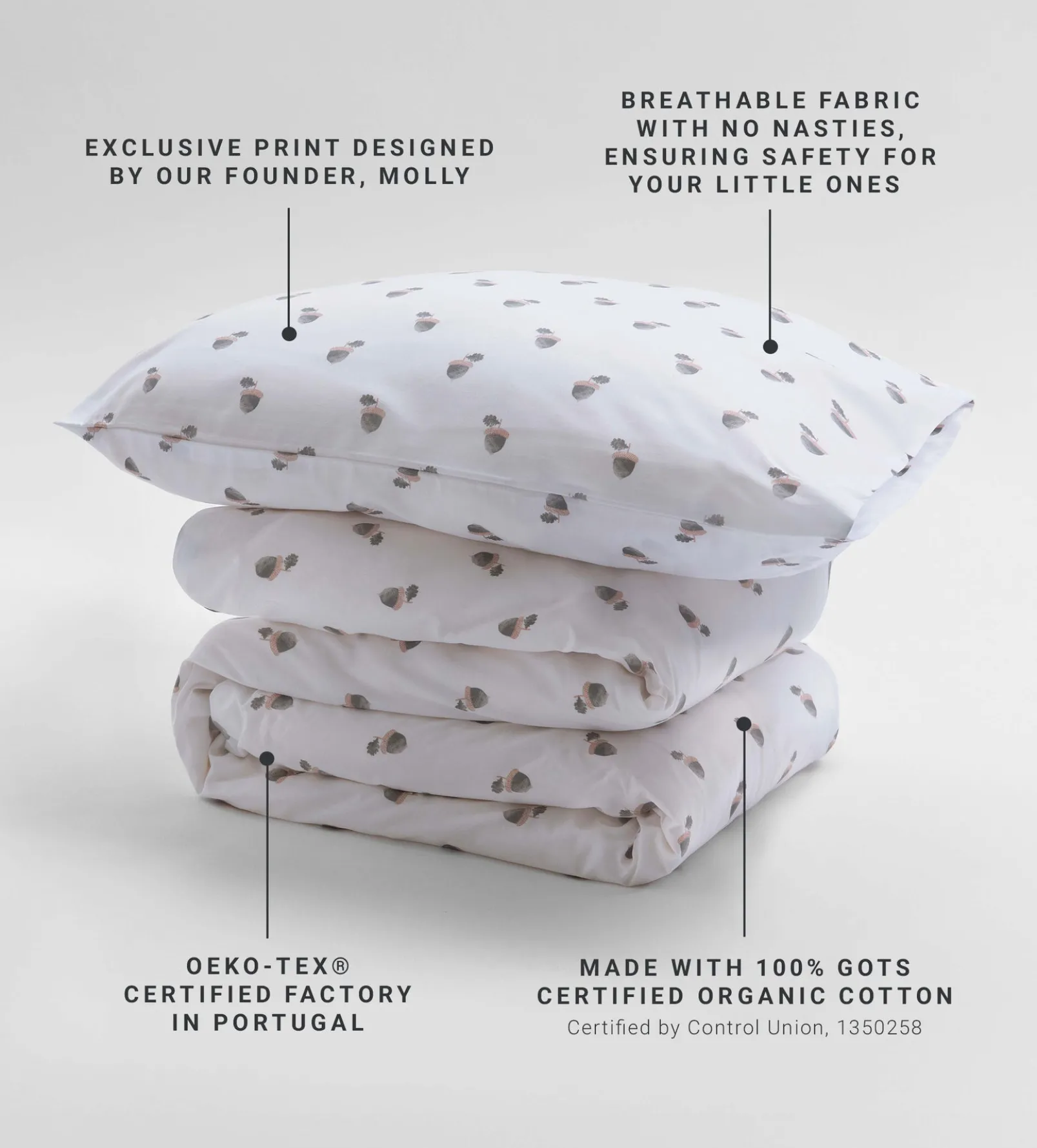 Acorn 100% Organic Cotton Duvet Cover Set