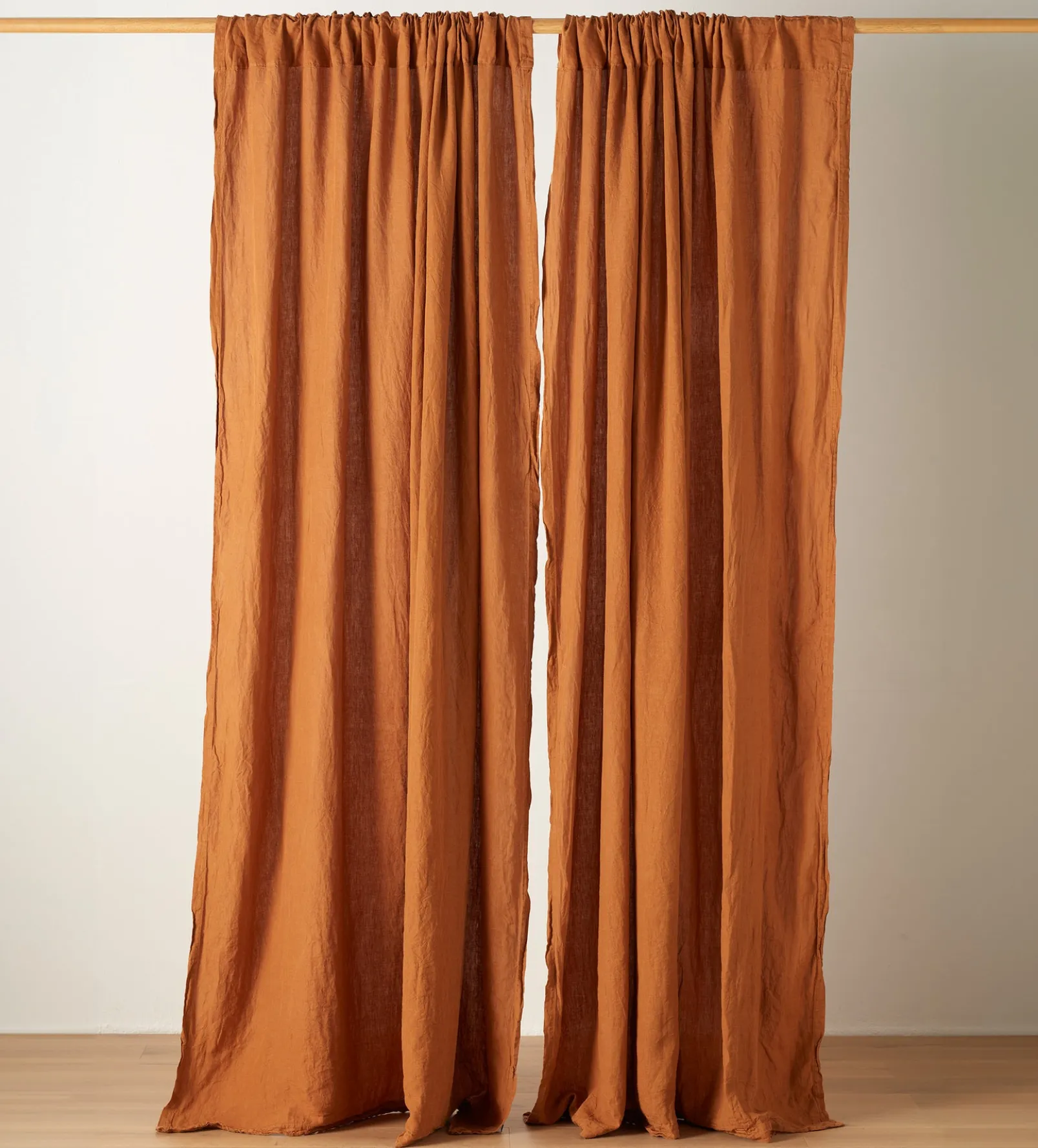 Amber 100% Linen Loop Top Curtain (Single)