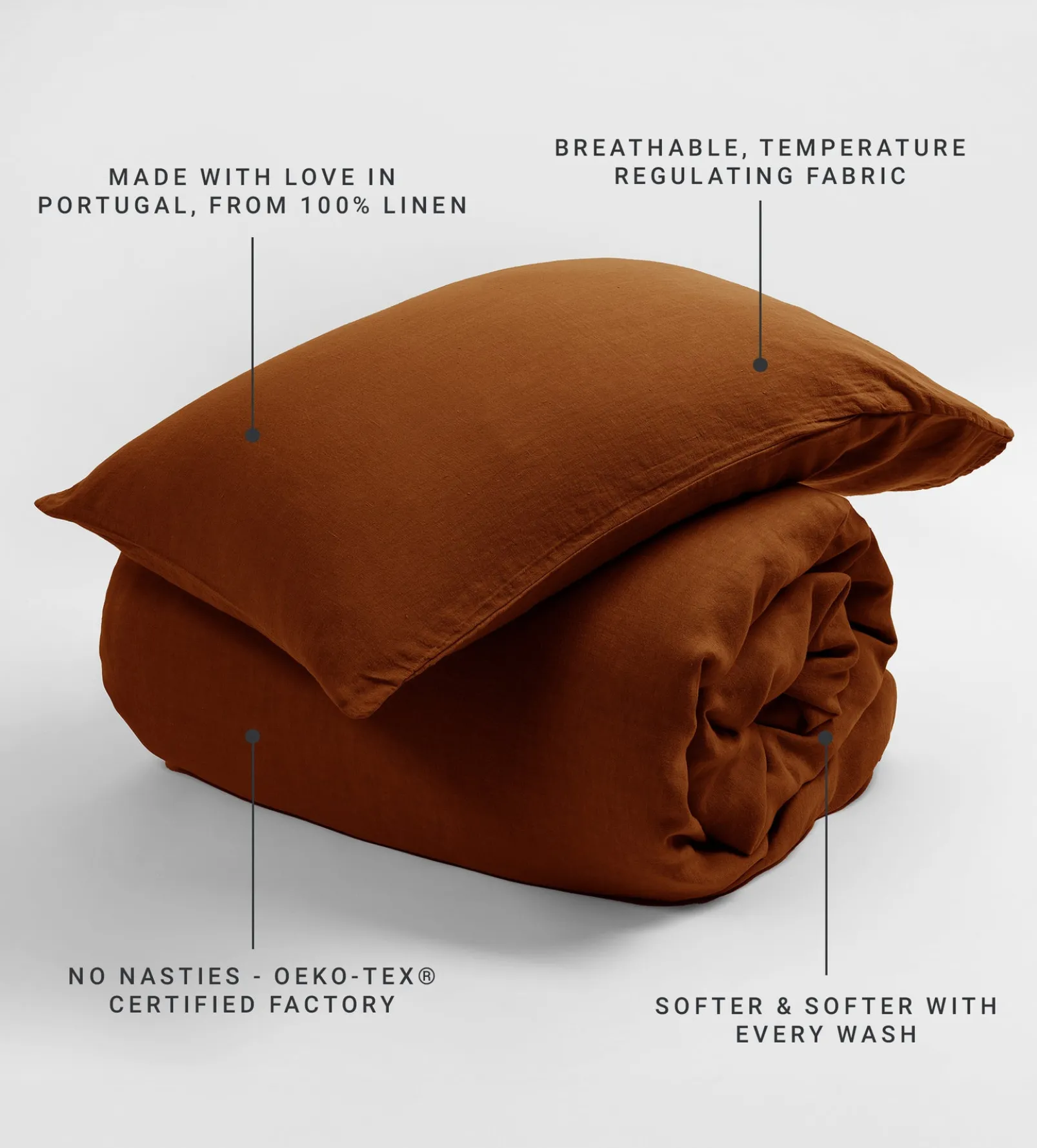 Amber 100% Linen Pillowcase