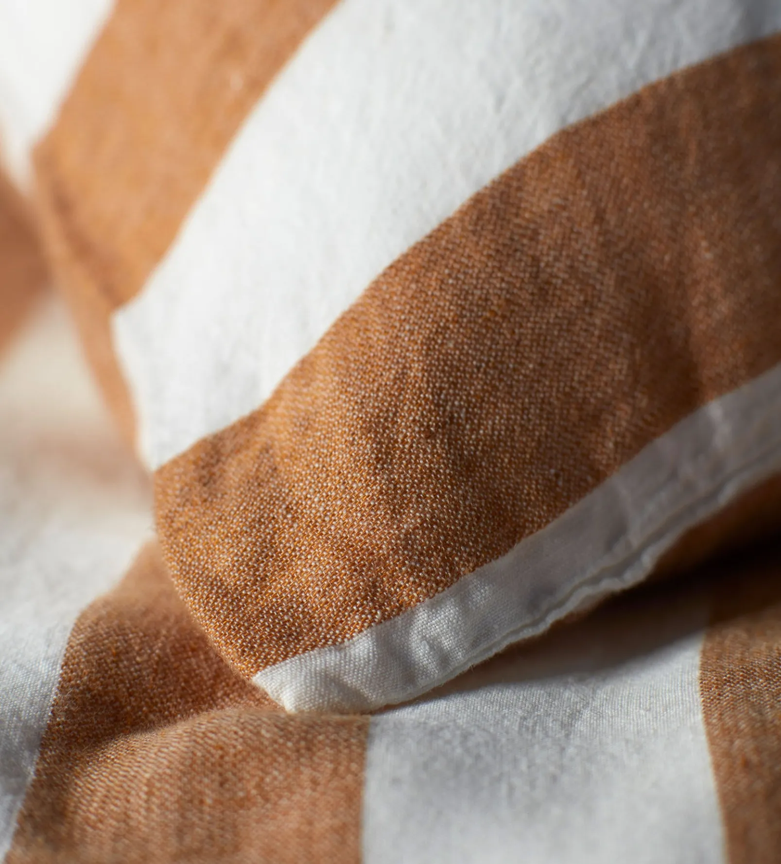 Amber Cora Stripe 100% Linen Duvet Cover