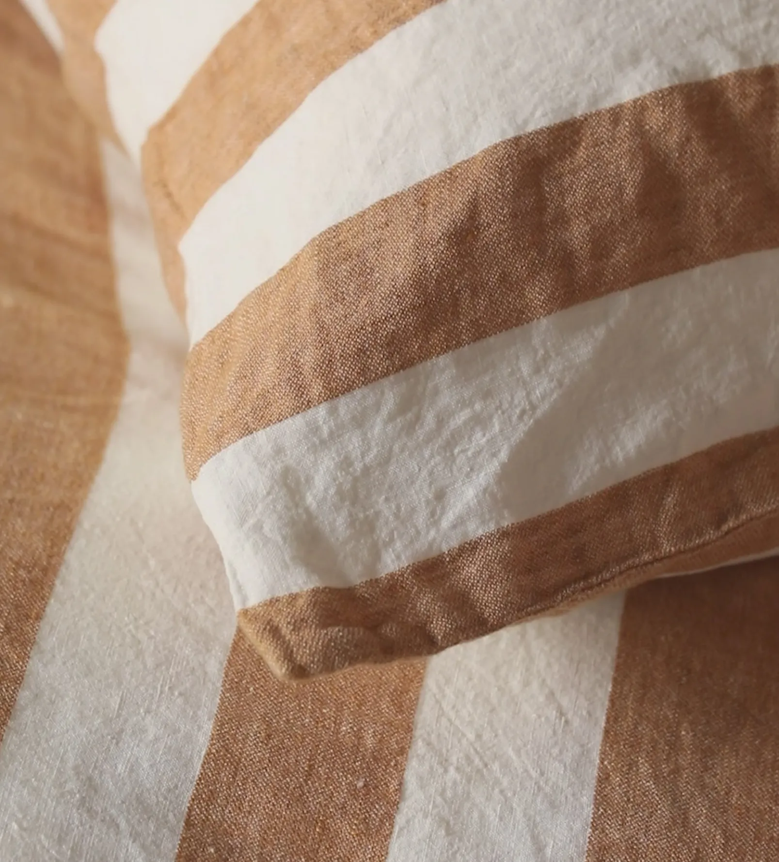 Amber Cora Stripe 100% Linen Duvet Cover