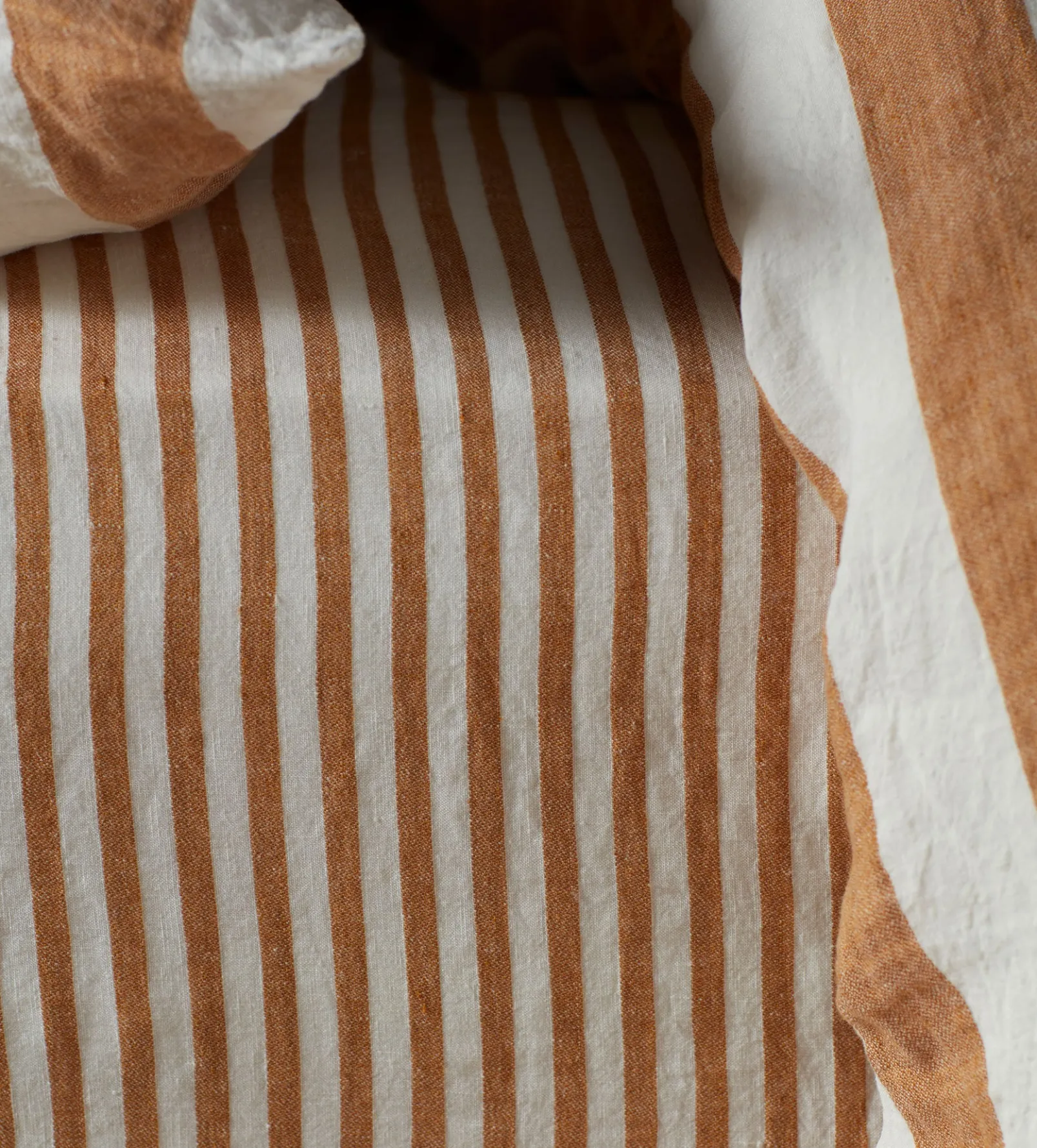 Amber Cora Stripe 100% Linen Fitted Sheet