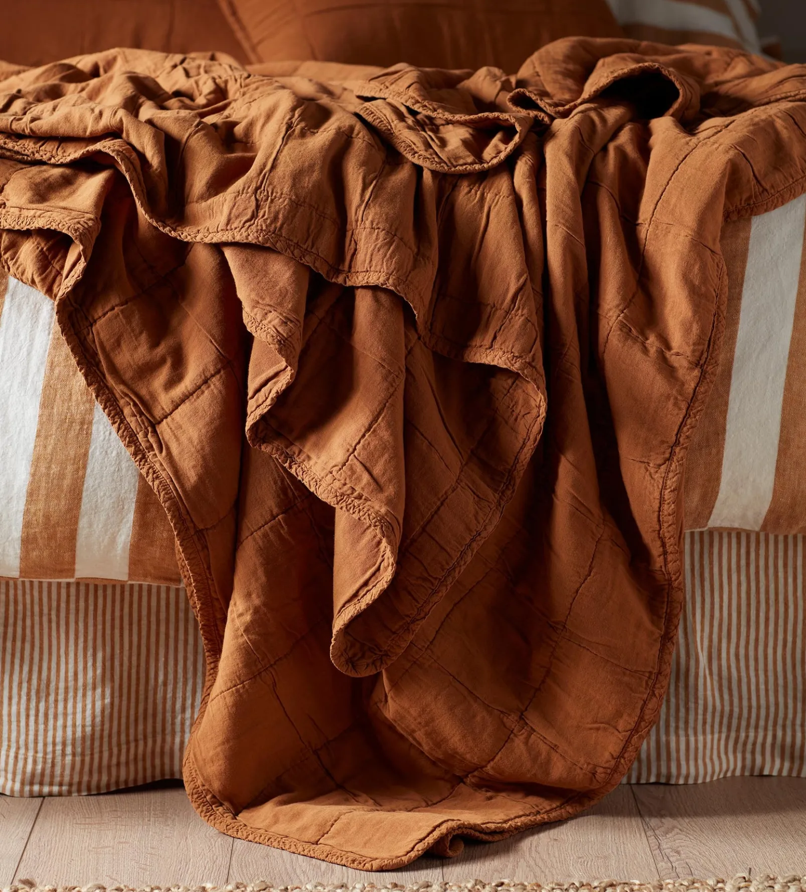 Amber Finn 100% Cotton Quilted Throw