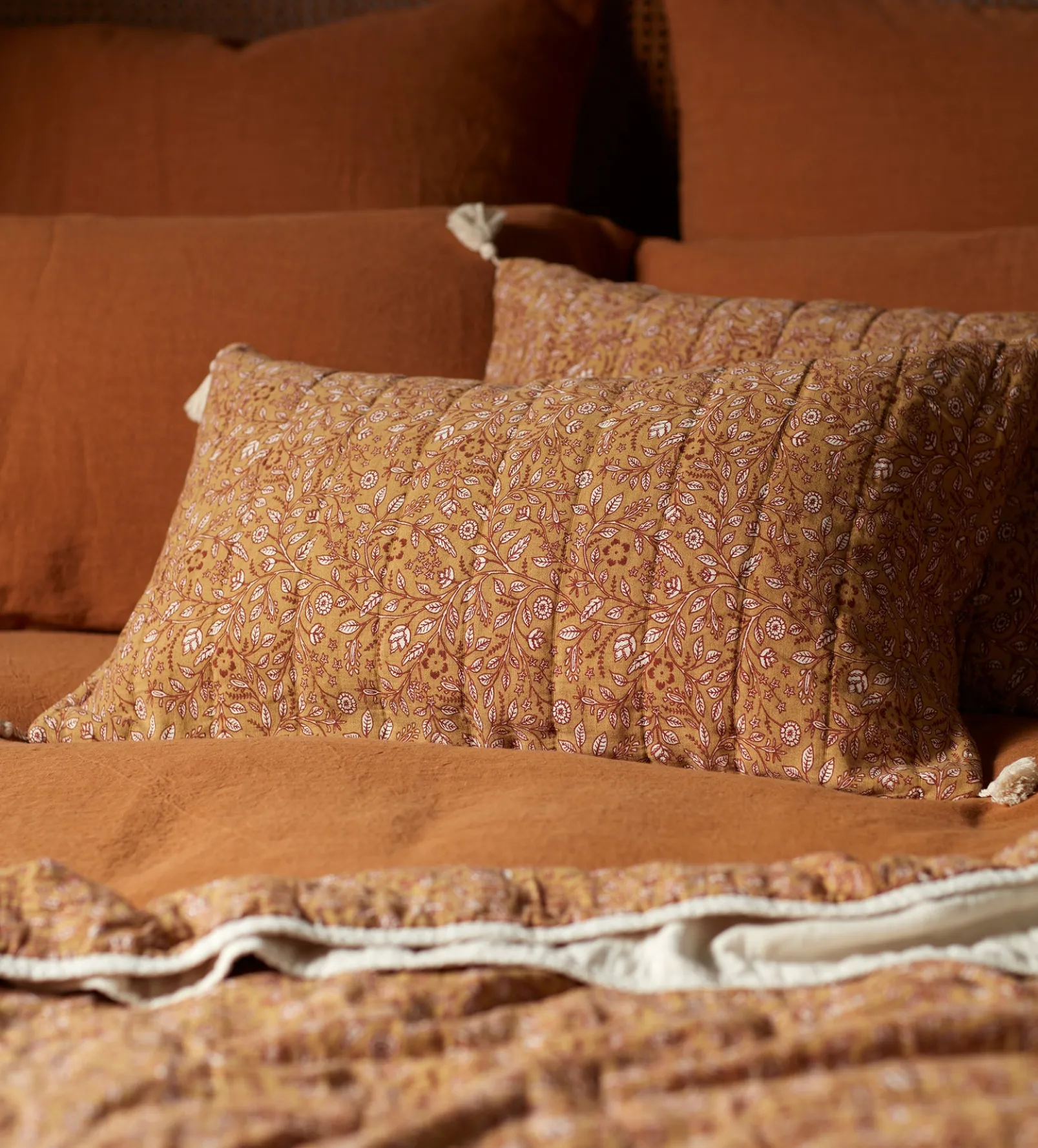 Anika Floral 100% Cotton Quilted Throw