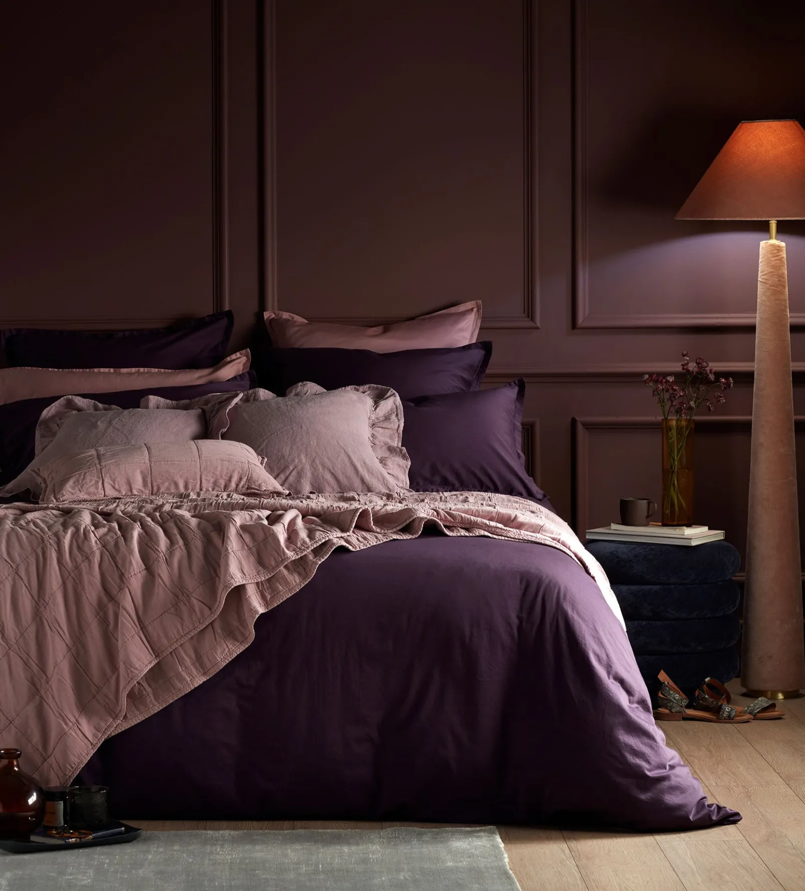 Aubergine Super Soft 100% Cotton Duvet Cover