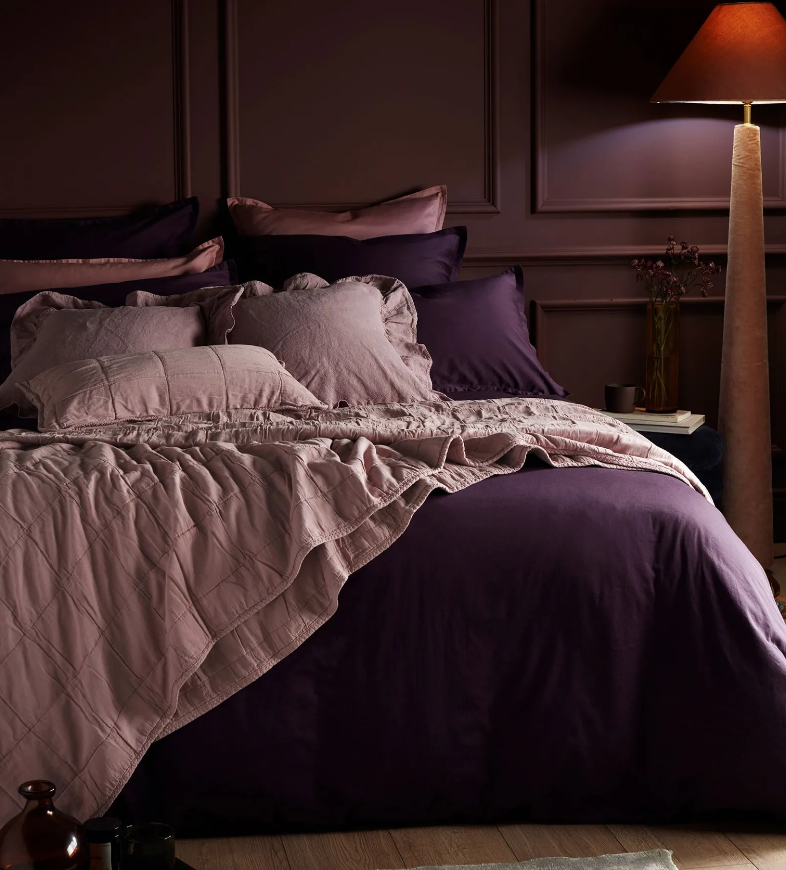 Aubergine Super Soft 100% Cotton Duvet Cover
