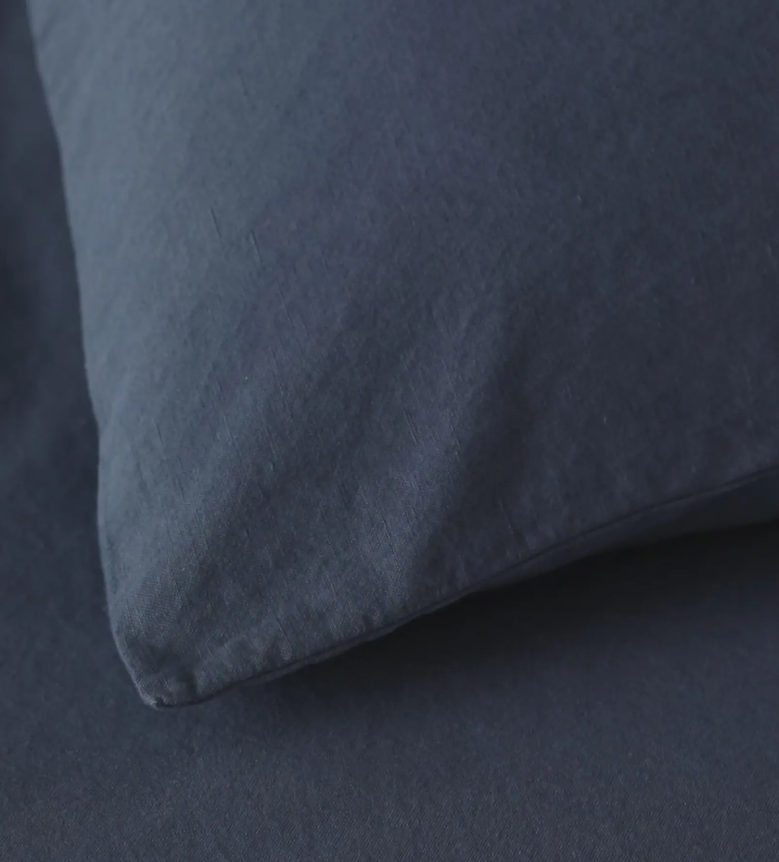 Blue Linen Blend Fitted Sheet