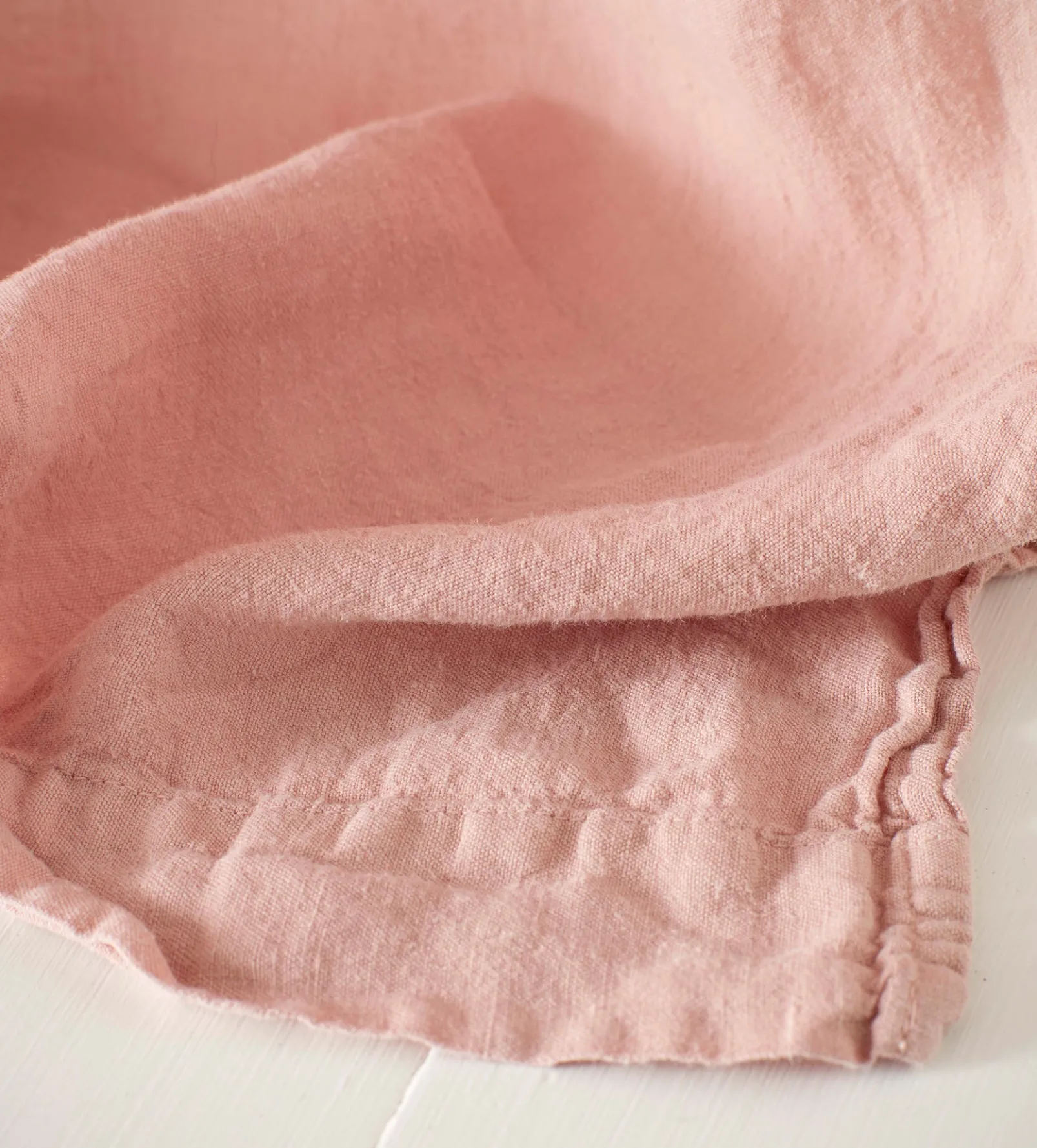 Blush Pink 100% Linen Loop Top Curtain (Single)