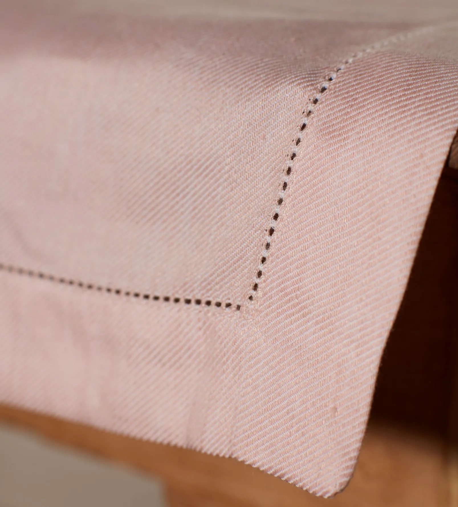 Blush Pink Twill Cotton Linen Table Runner