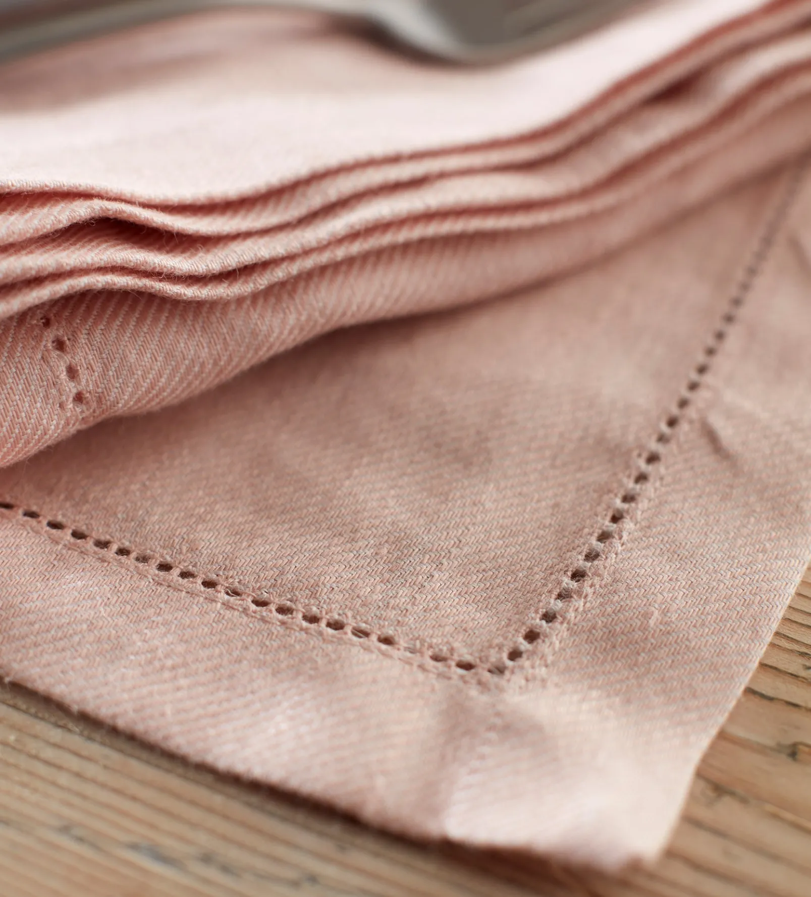 Blush Pink Twill Cotton Linen Placemats - Set of 2