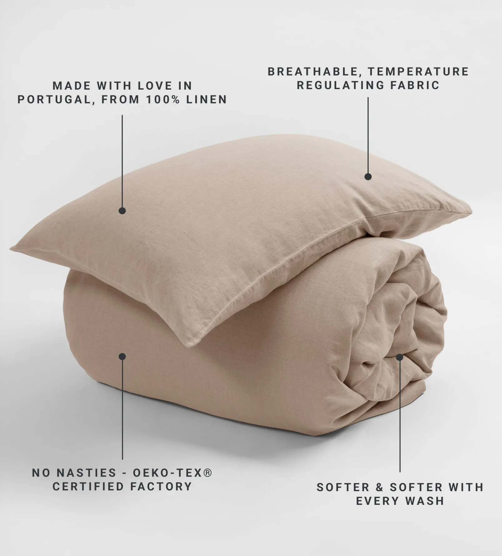 Café au Lay 100% Linen Housewife Pillowcase