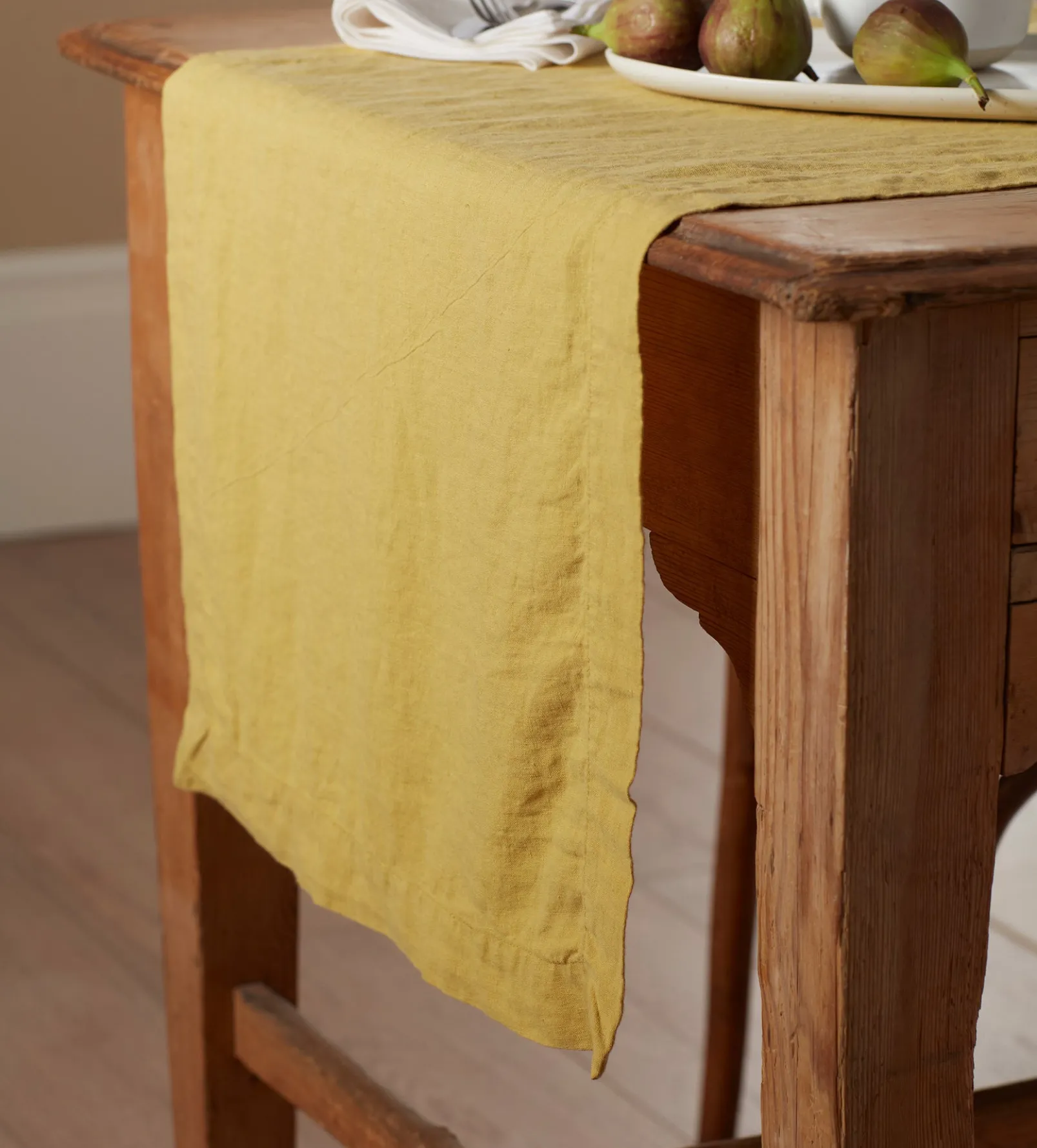 Chartreuse 100% Linen Table Runner