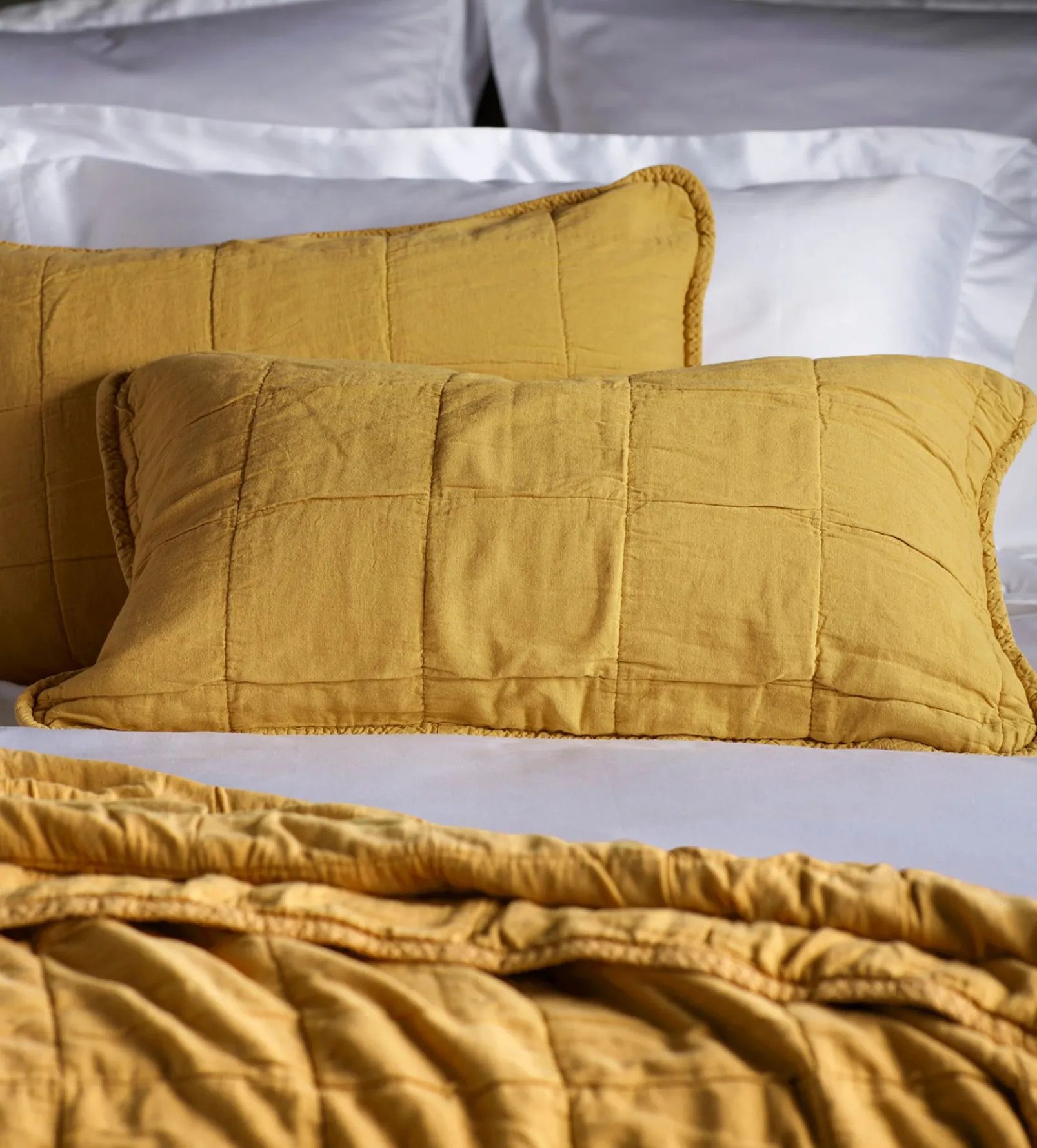 Chartreuse Finn 100% Cotton Quilted Cushion Cover