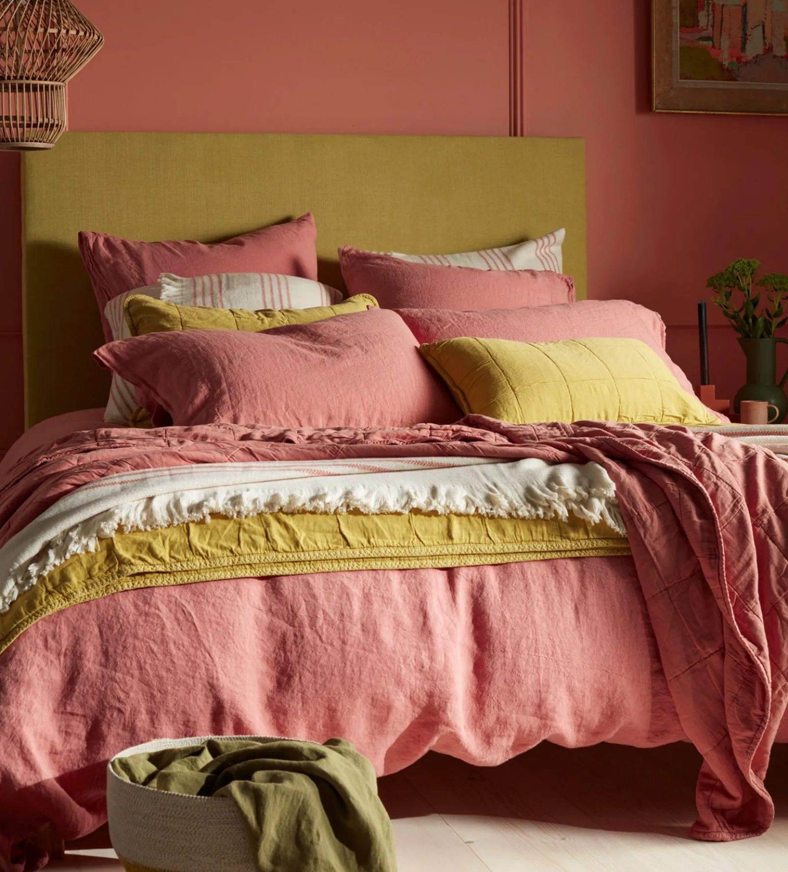 Chartreuse Finn 100% Cotton Quilted Cushion Cover