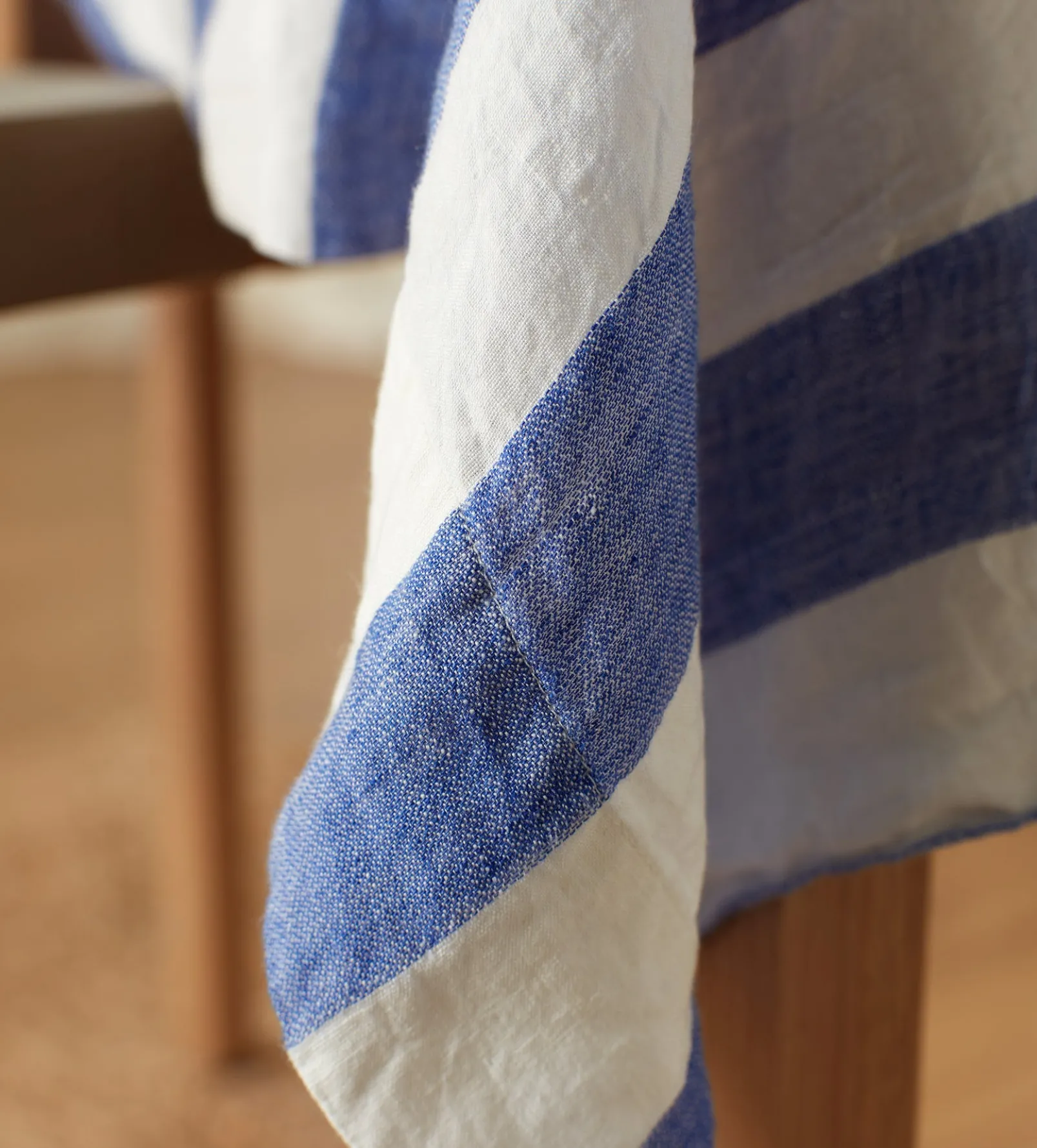 Cobalt Cora 100% Linen Tablecloth
