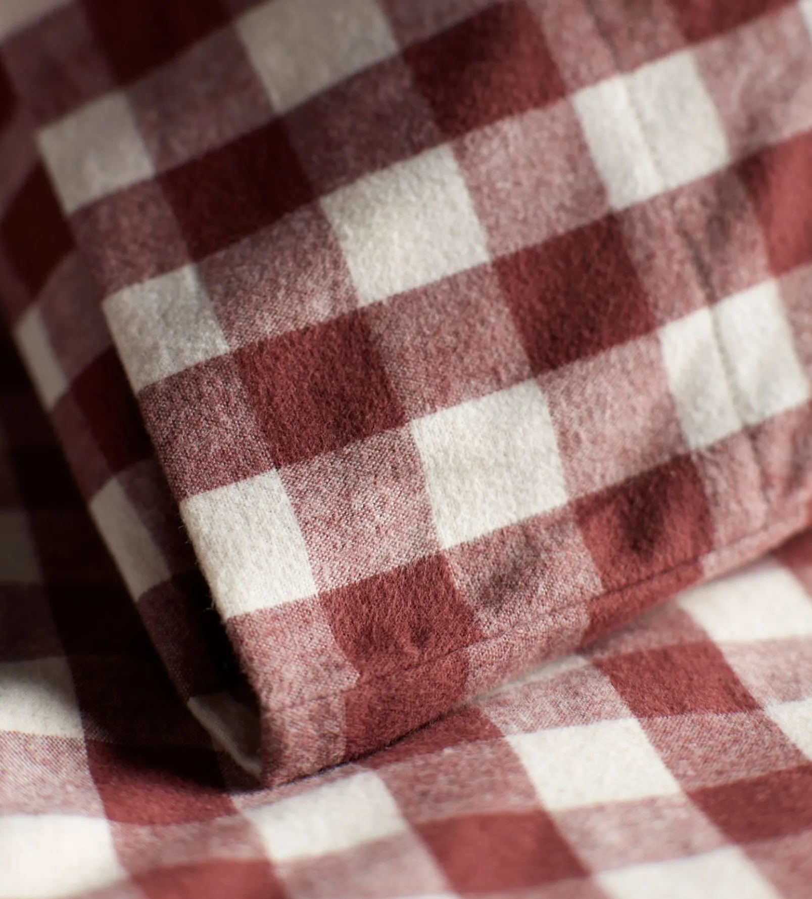 Conker Gilbert Gingham Brushed 100% Organic Cotton Pillowcase