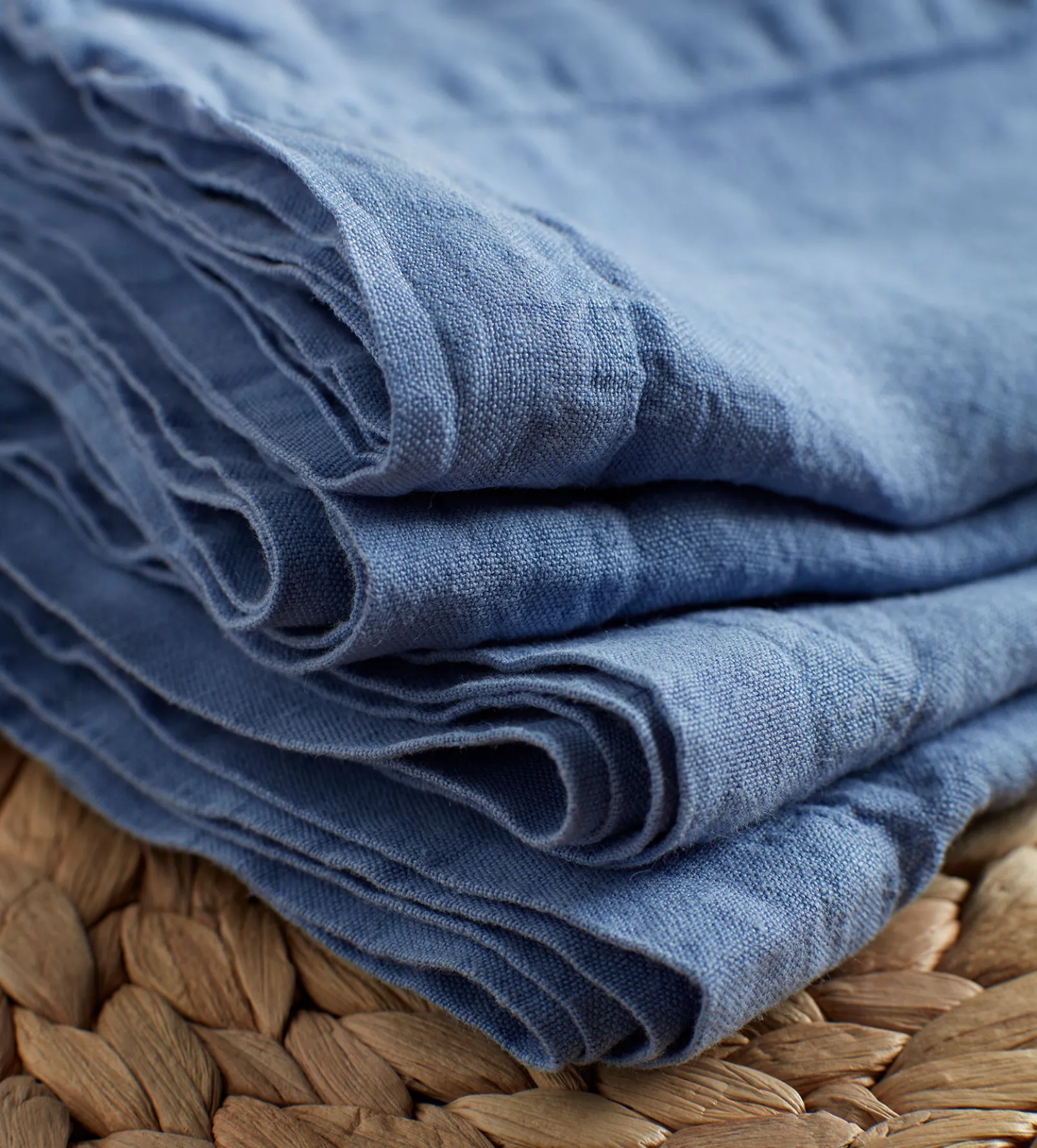 Cornflower Blue 100% Linen Napkins - Set of 4