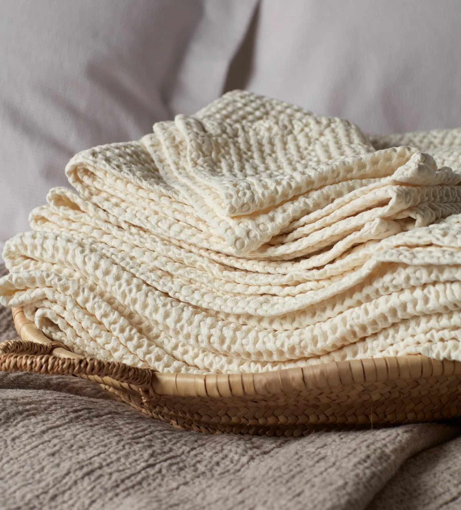 Cream 100% Cotton Waffle Towels