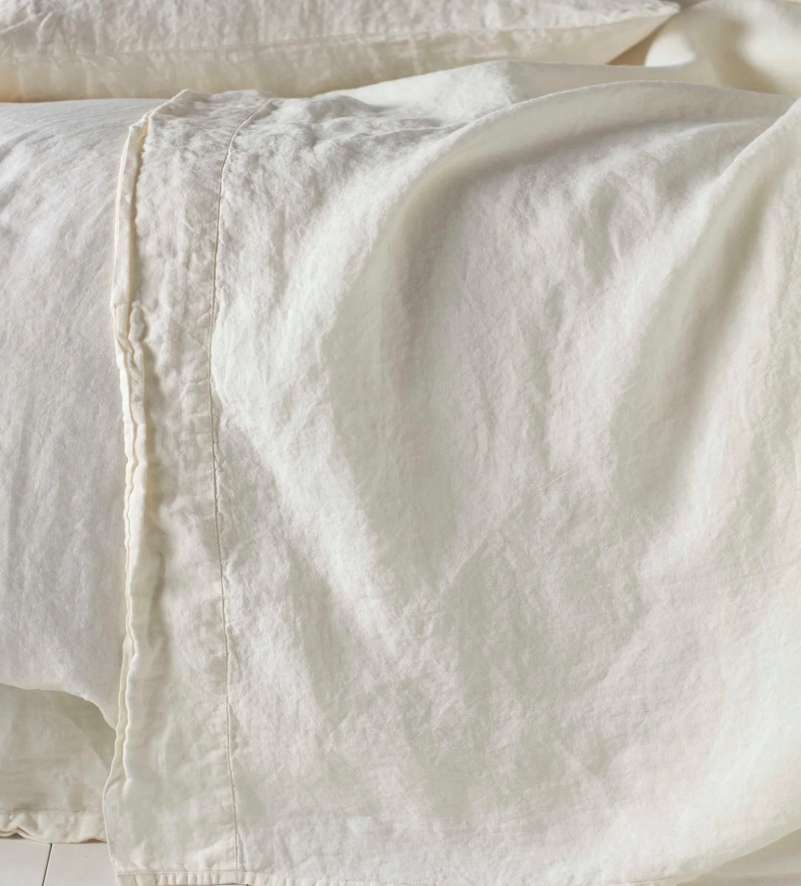 Cream 100% Linen Flat Sheet