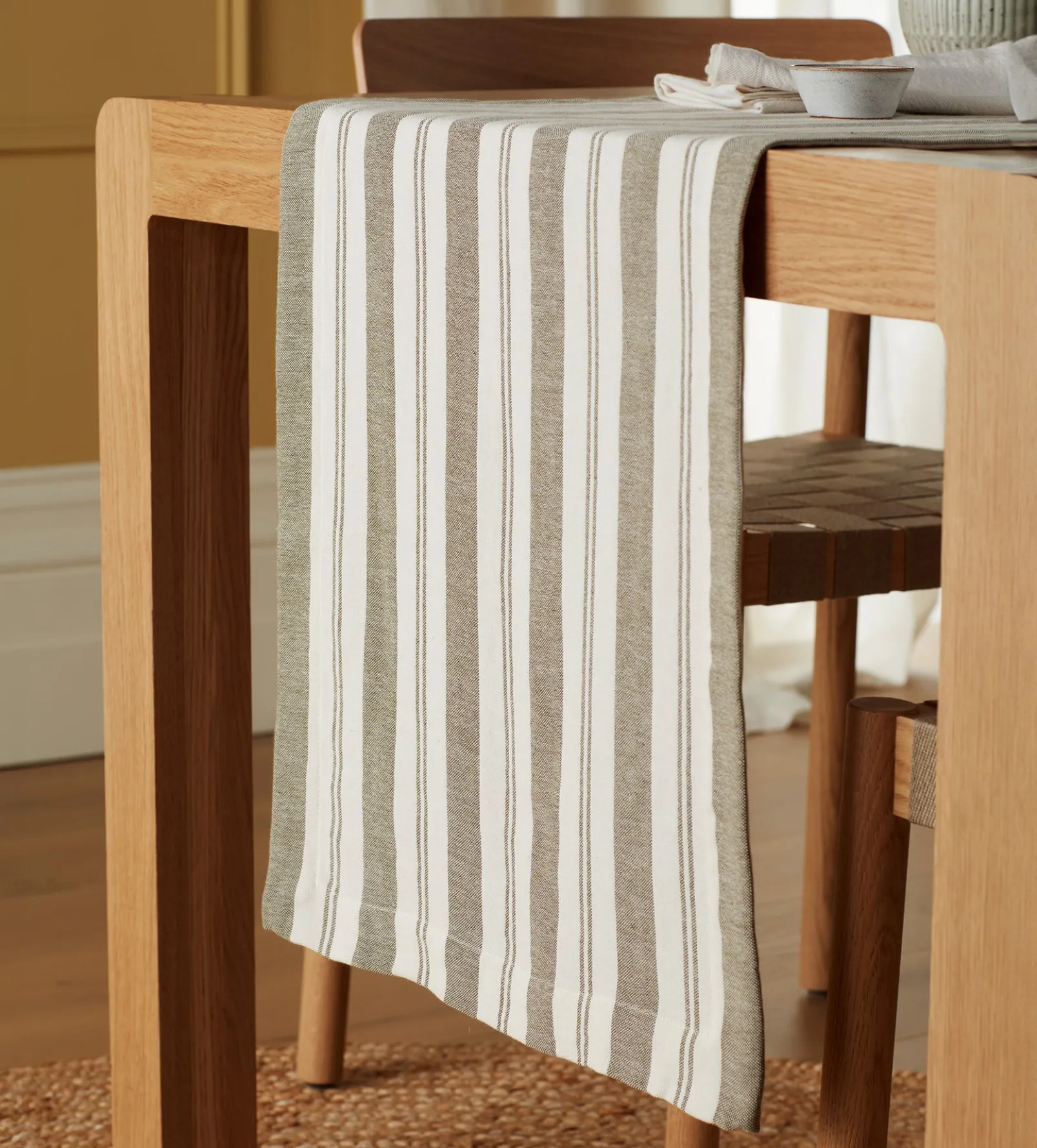 Dark Olive Isaac 100% Cotton Table Runner
