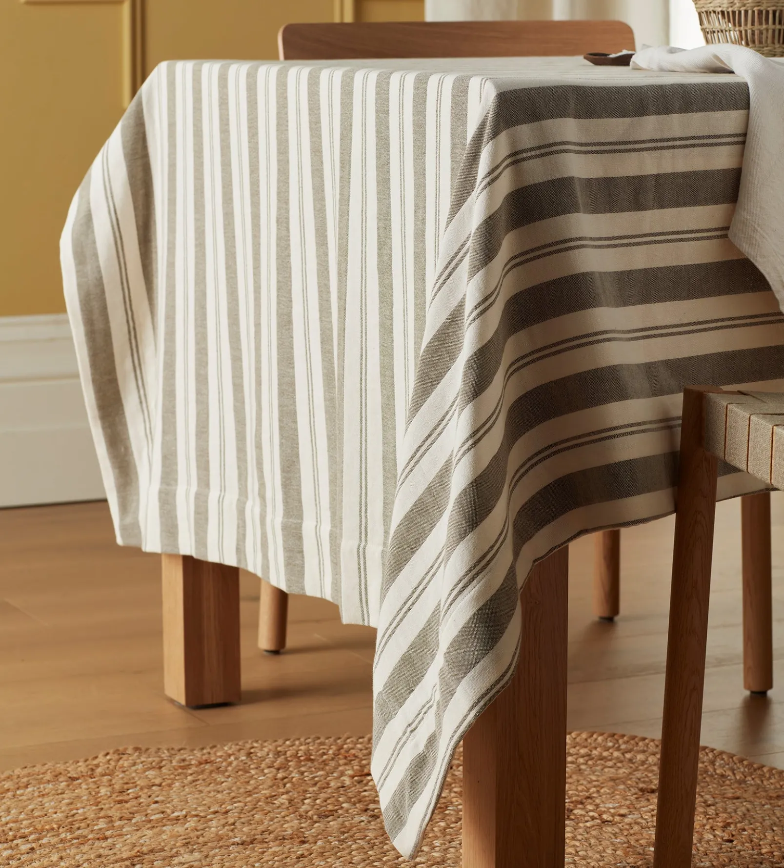 Dark Olive Isaac 100% Cotton Tablecloth