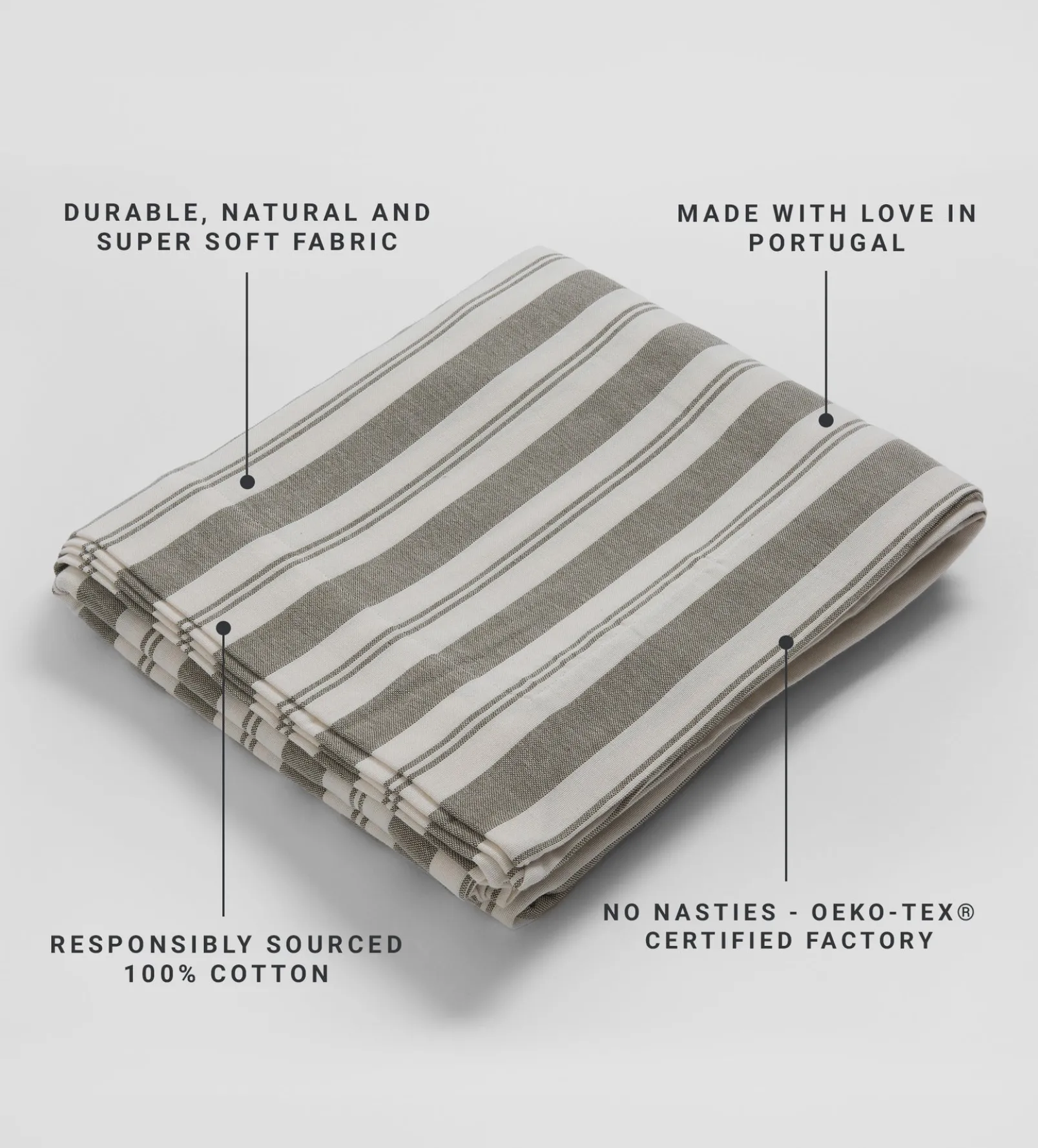 Dark Olive Isaac 100% Cotton Tablecloth