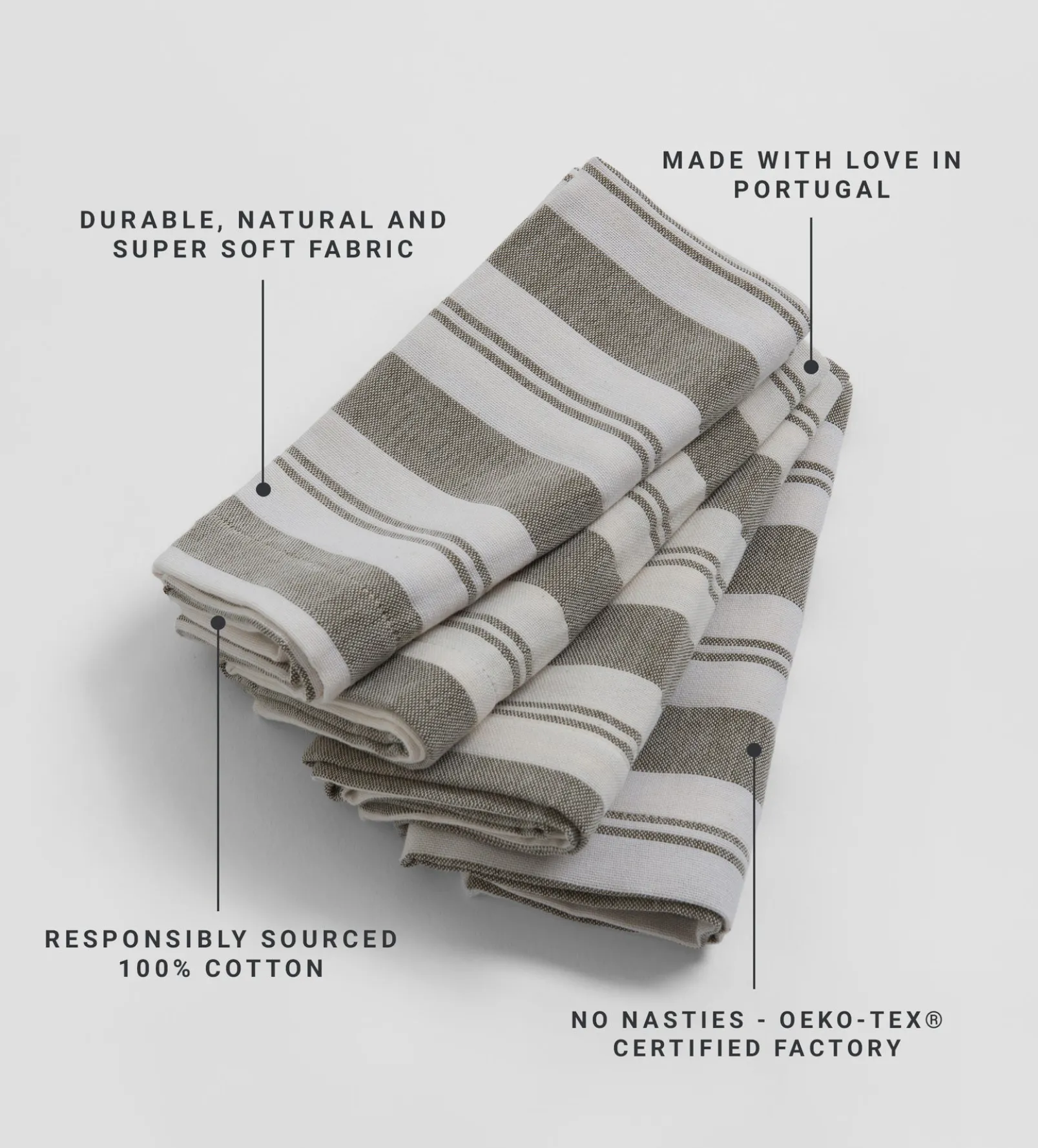 Dark Olive Isaac 100% Cotton Napkins - Set of 4