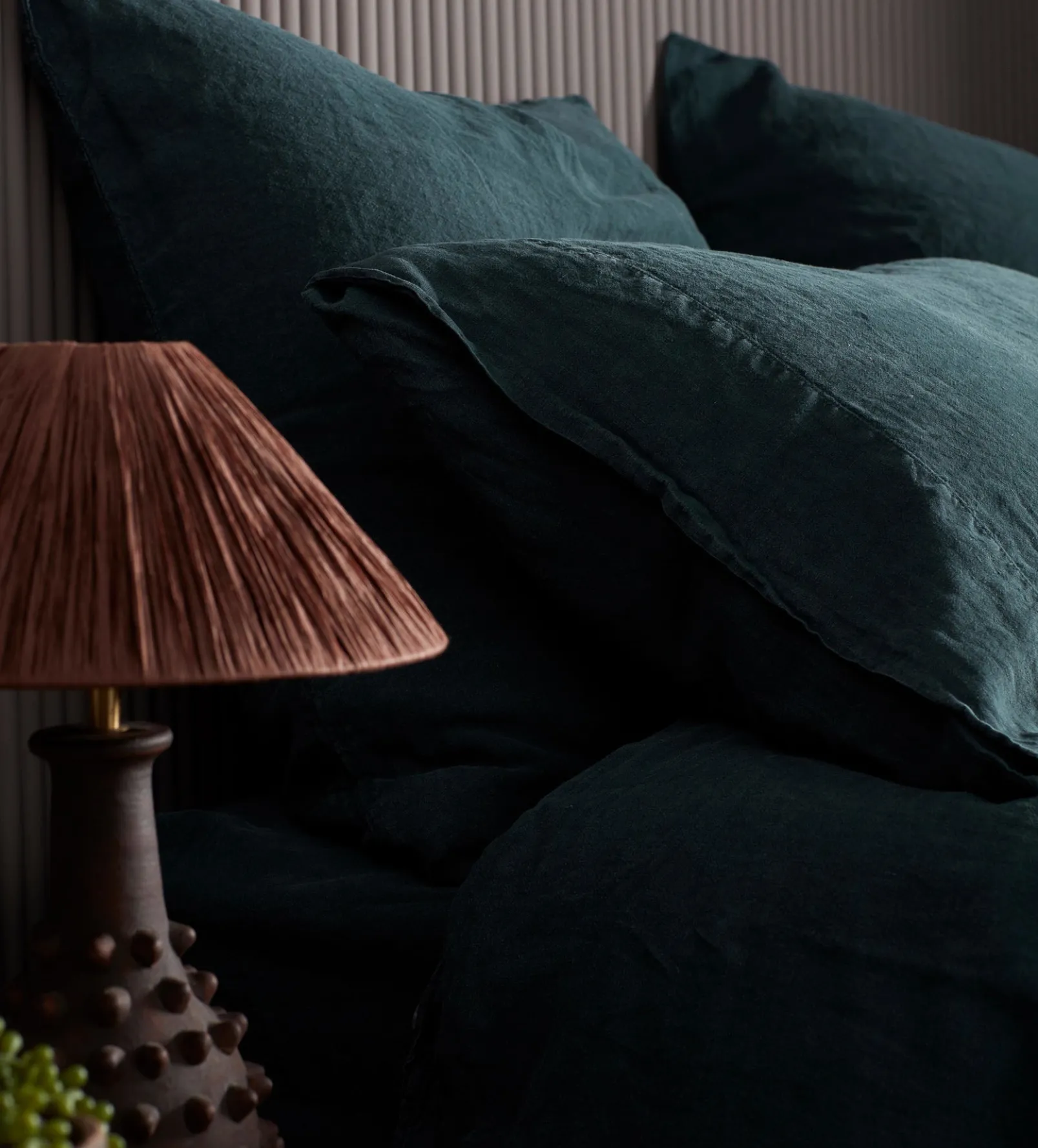 Darkest Spruce 100% Linen Housewife Pillowcase