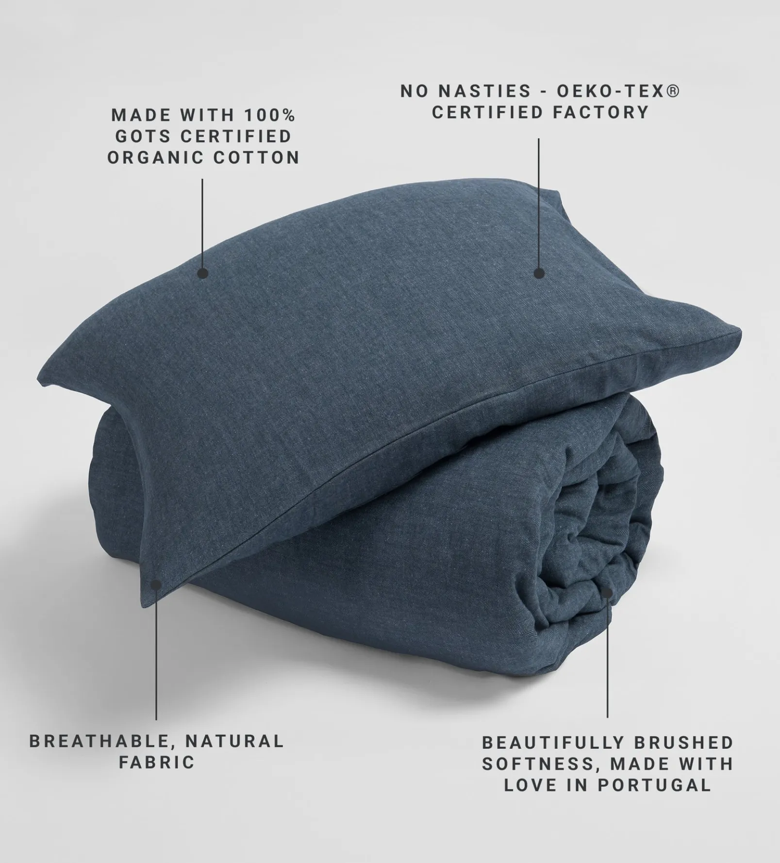 Darkest Spruce Henry Brushed 100% Organic Cotton Pillowcase