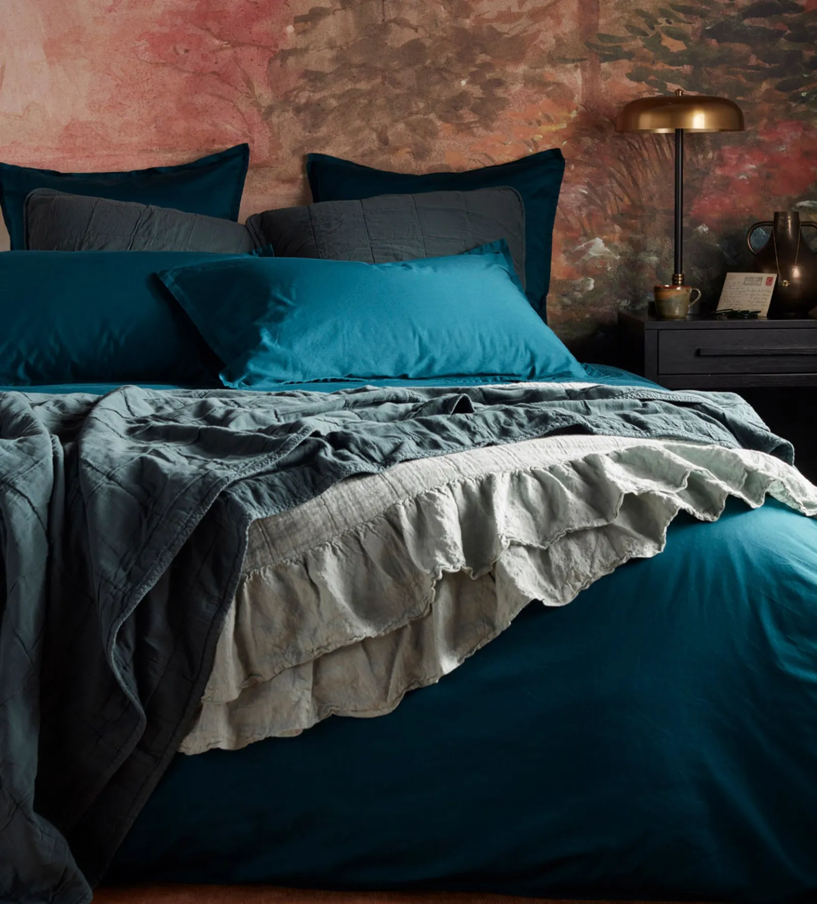 Deep Teal Super Soft 100% Cotton Duvet Cover