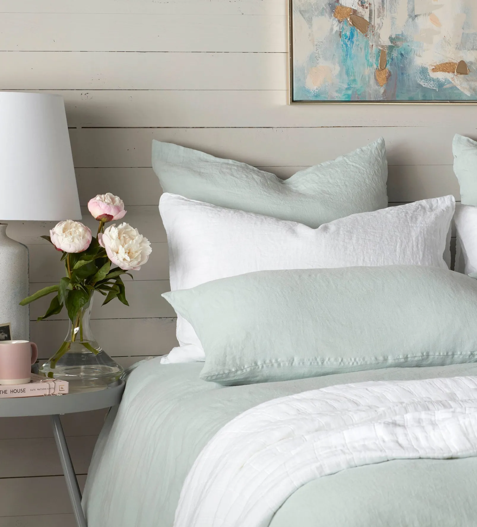 Duck Egg 100% Linen Housewife Pillowcase