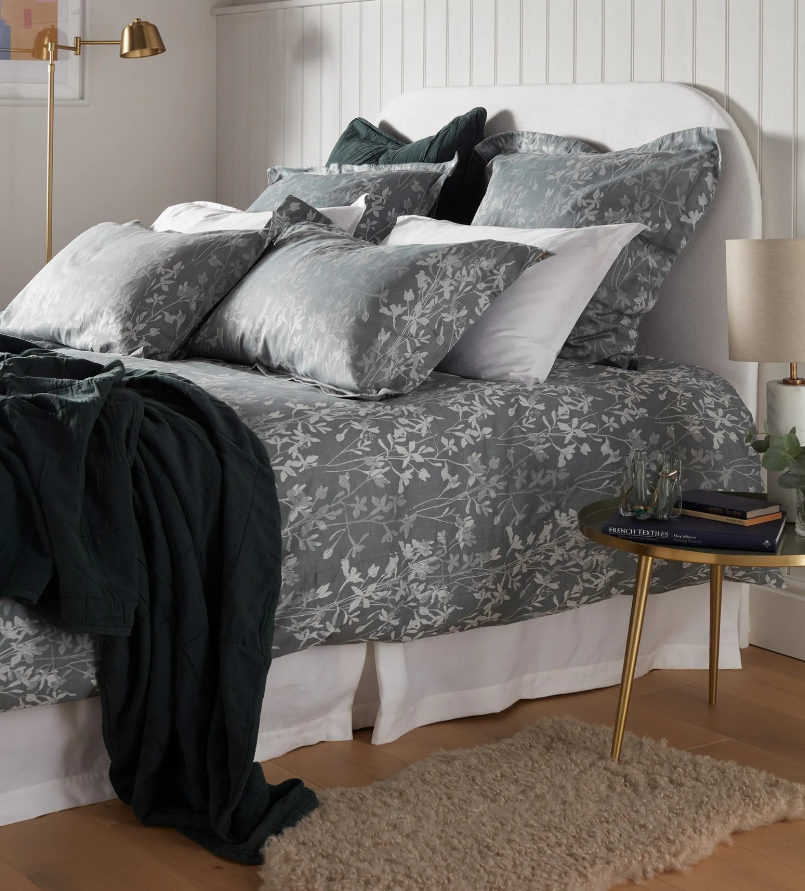 Florence Floral Jacquard 100% Cotton Duvet Cover