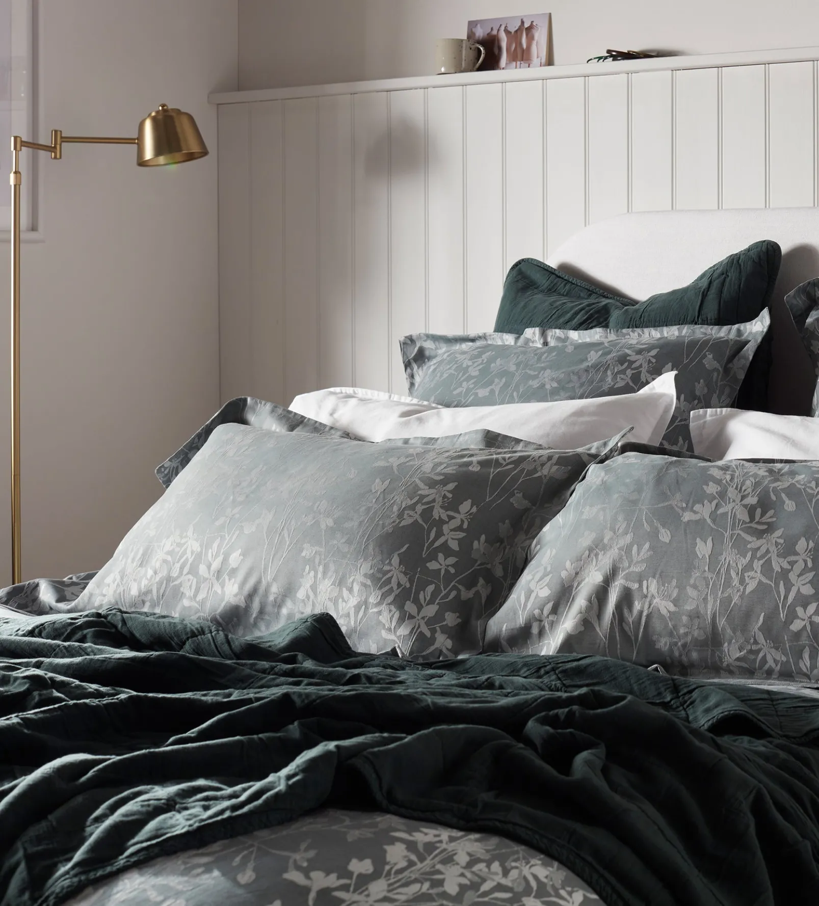 Florence Floral Jacquard 100% Cotton Pillowcase