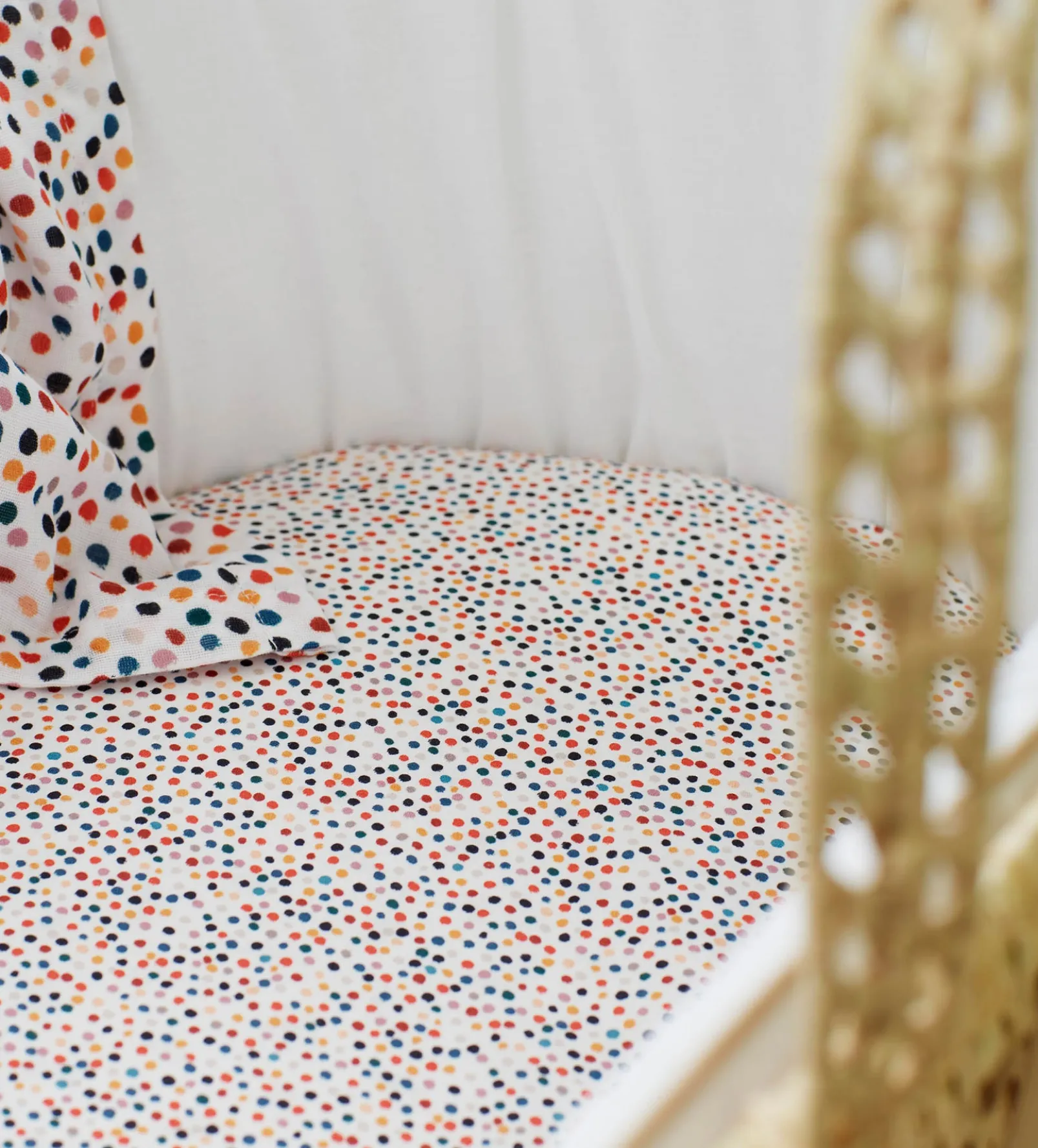 Frankie 100% Organic Cotton Moses Basket Fitted Sheet