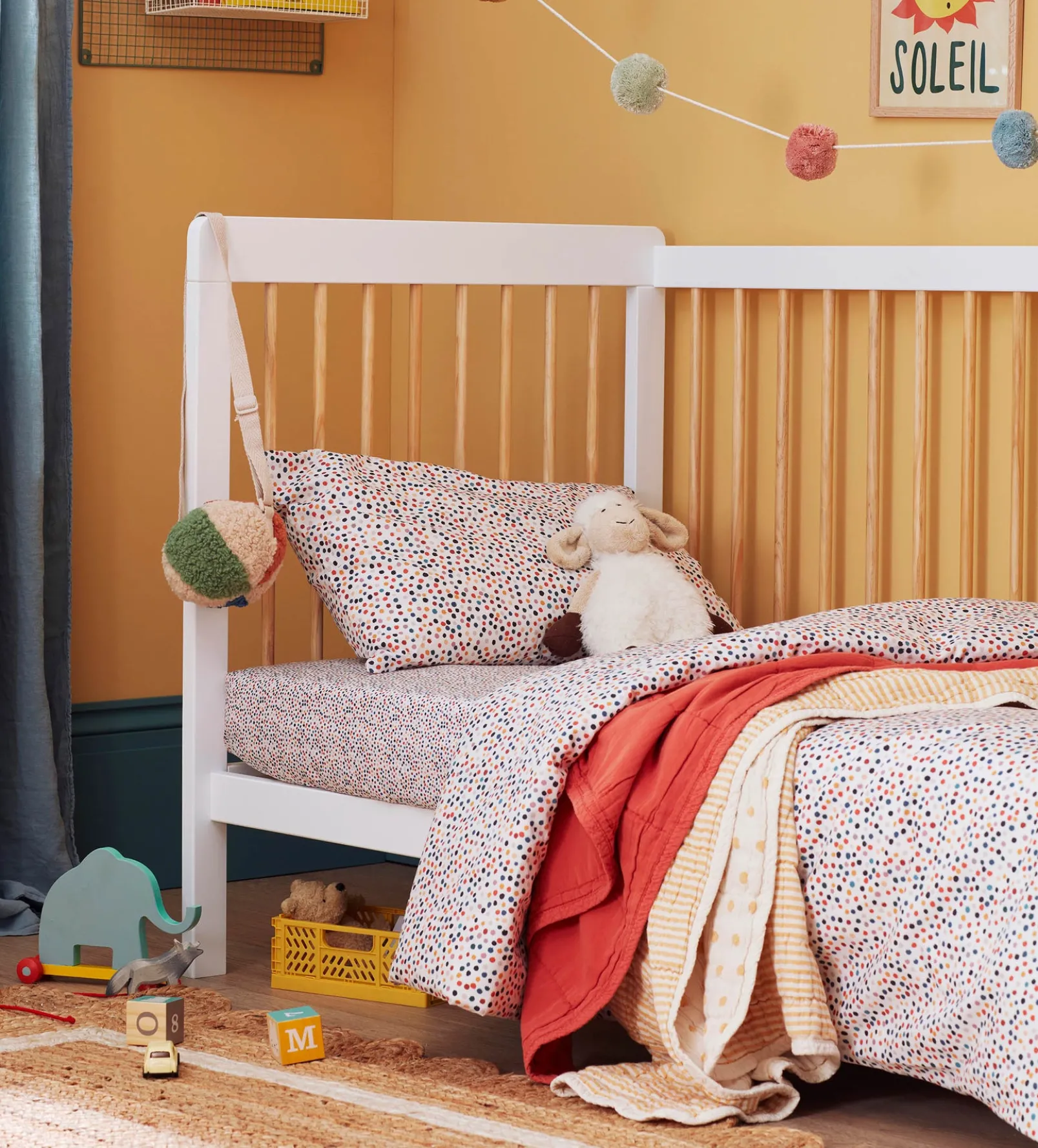 Frankie 100% Organic Cotton Cot Bed Duvet Cover Set