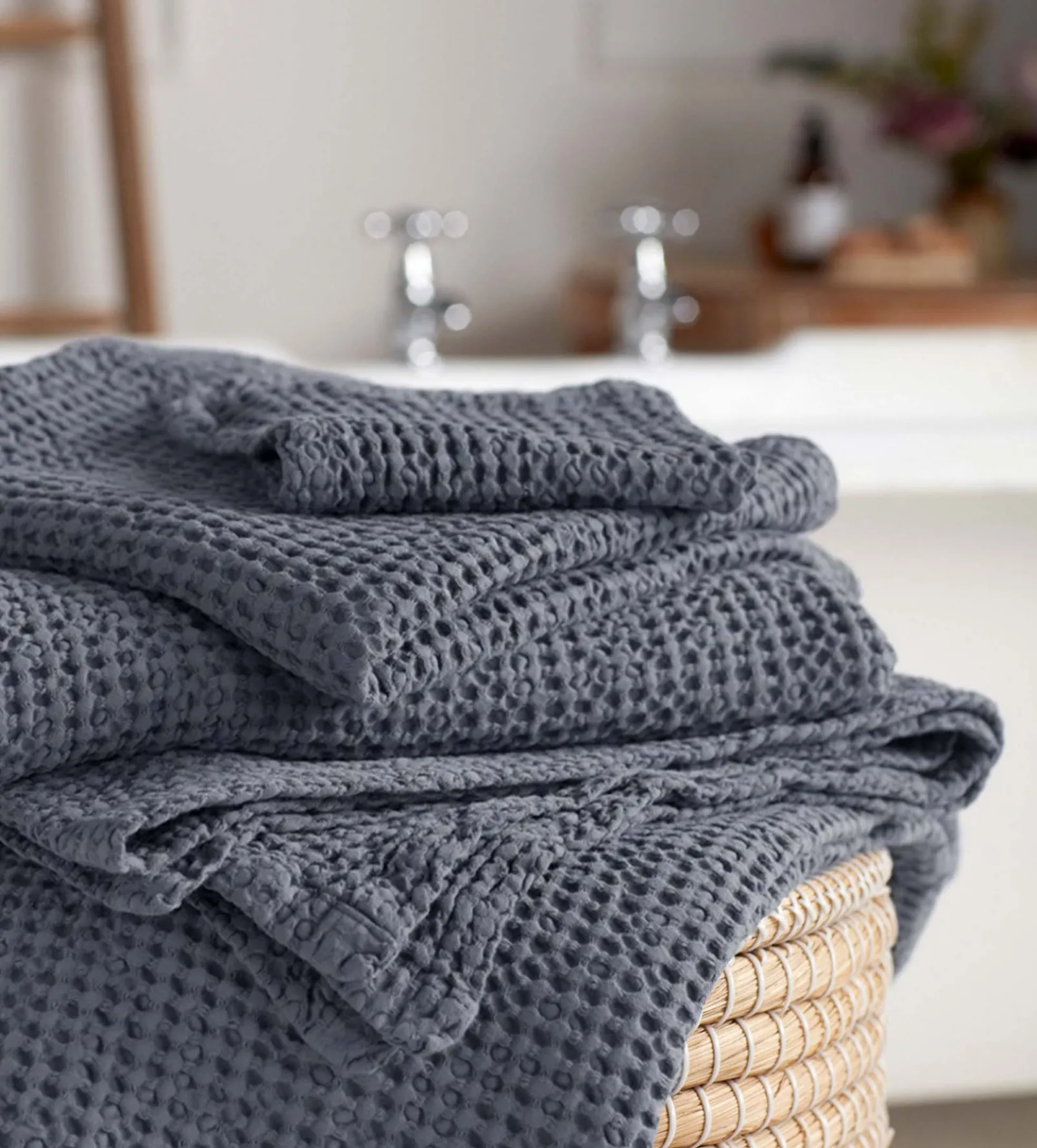 French Blue 100% Cotton Waffle Towels