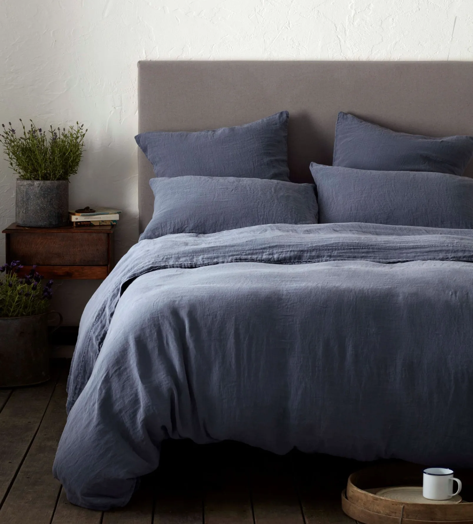 French Blue 100% Linen Oxford Pillowcase