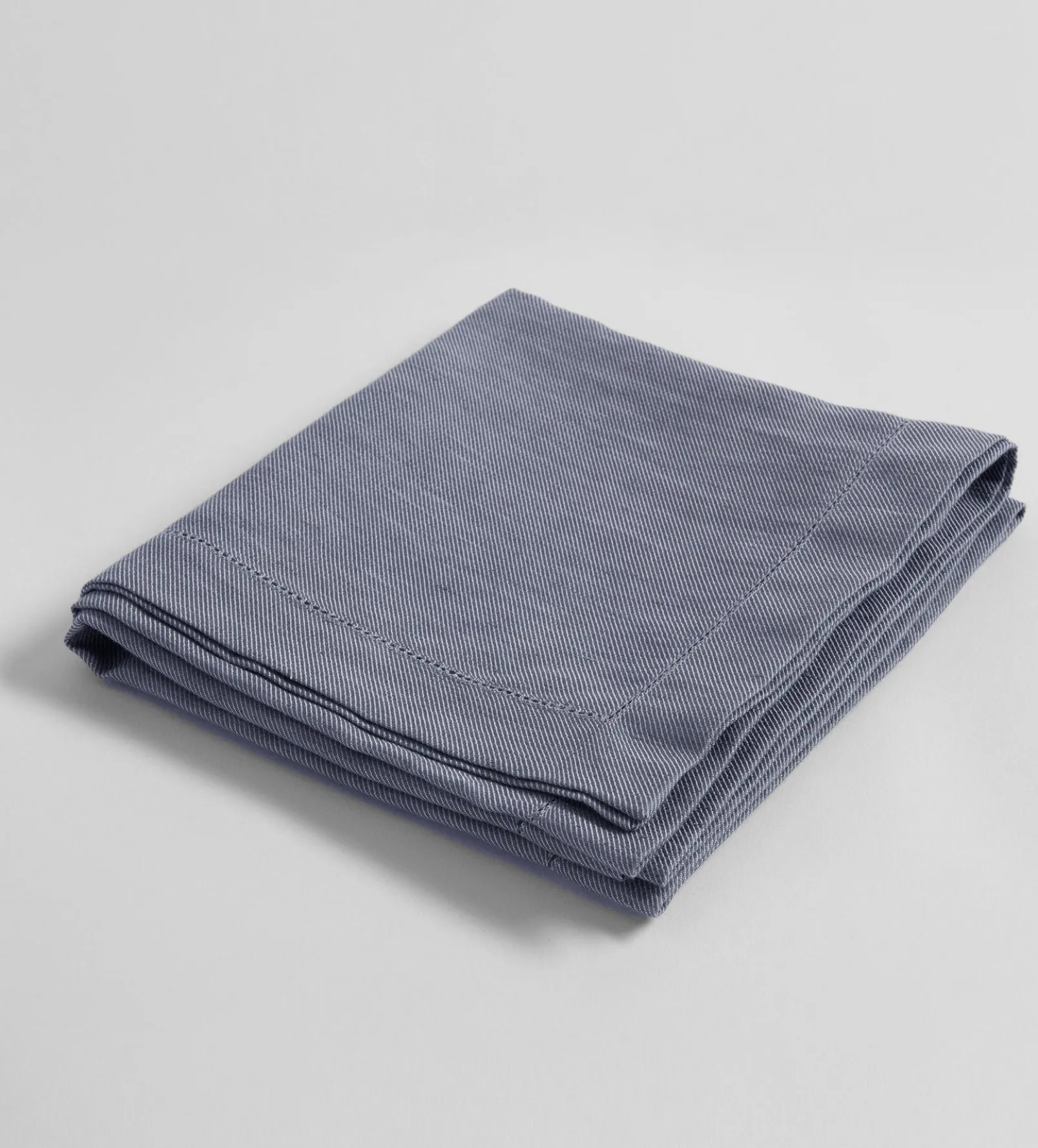 French Blue Cotton Linen Twill Table Runner