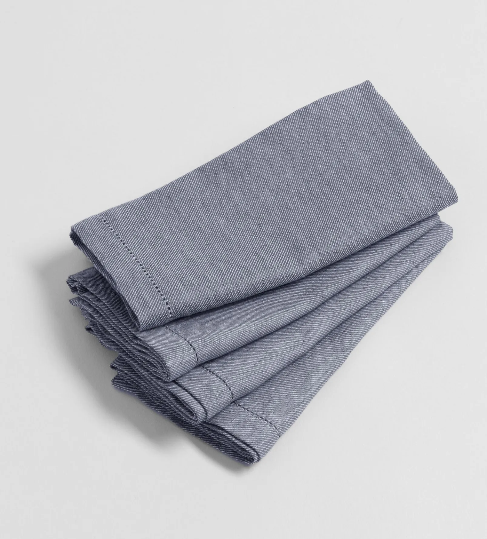 French Blue Cotton Linen Napkins - Set of 4