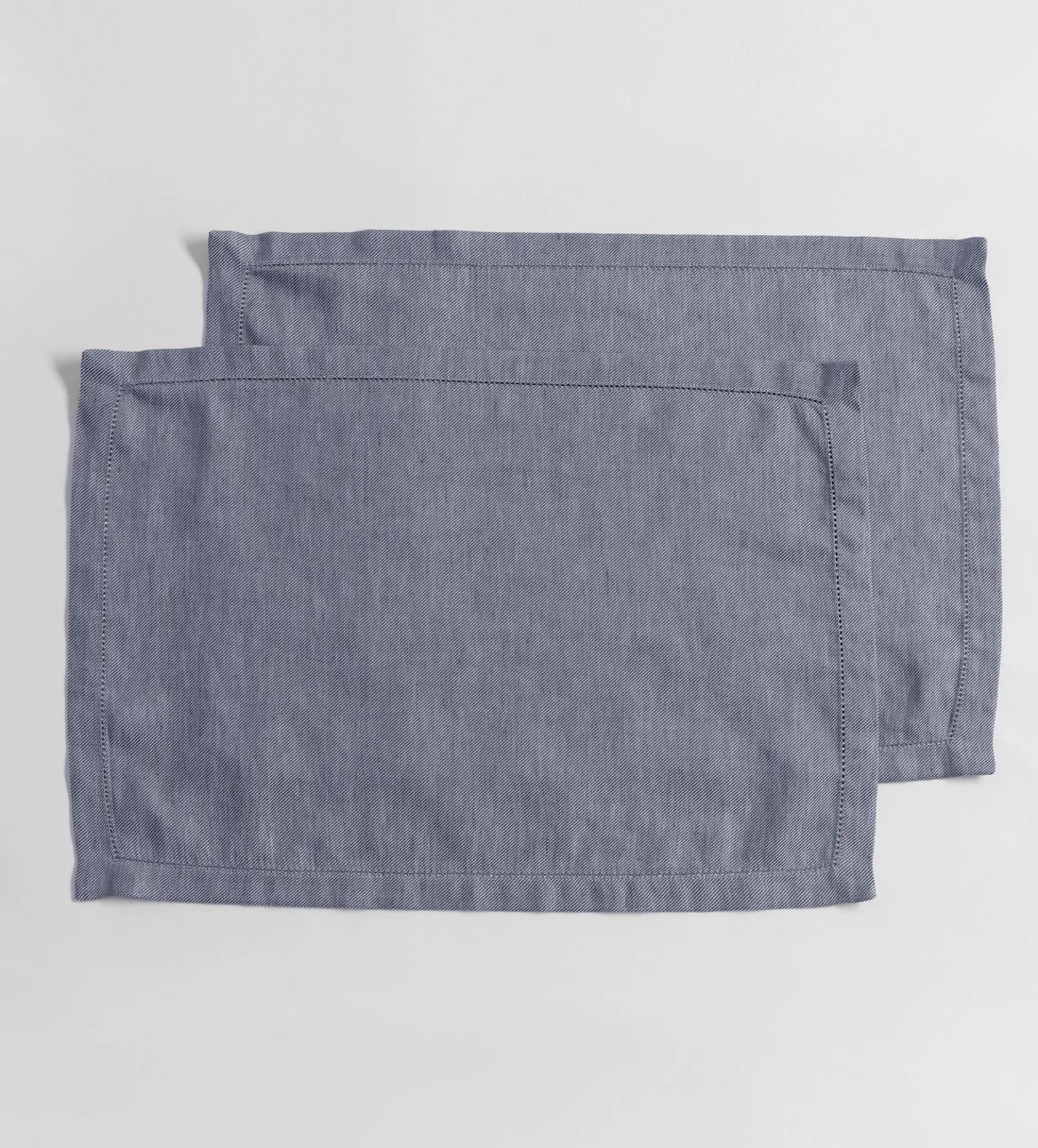 French Blue Cotton Linen Twill Placemats - Set of 2
