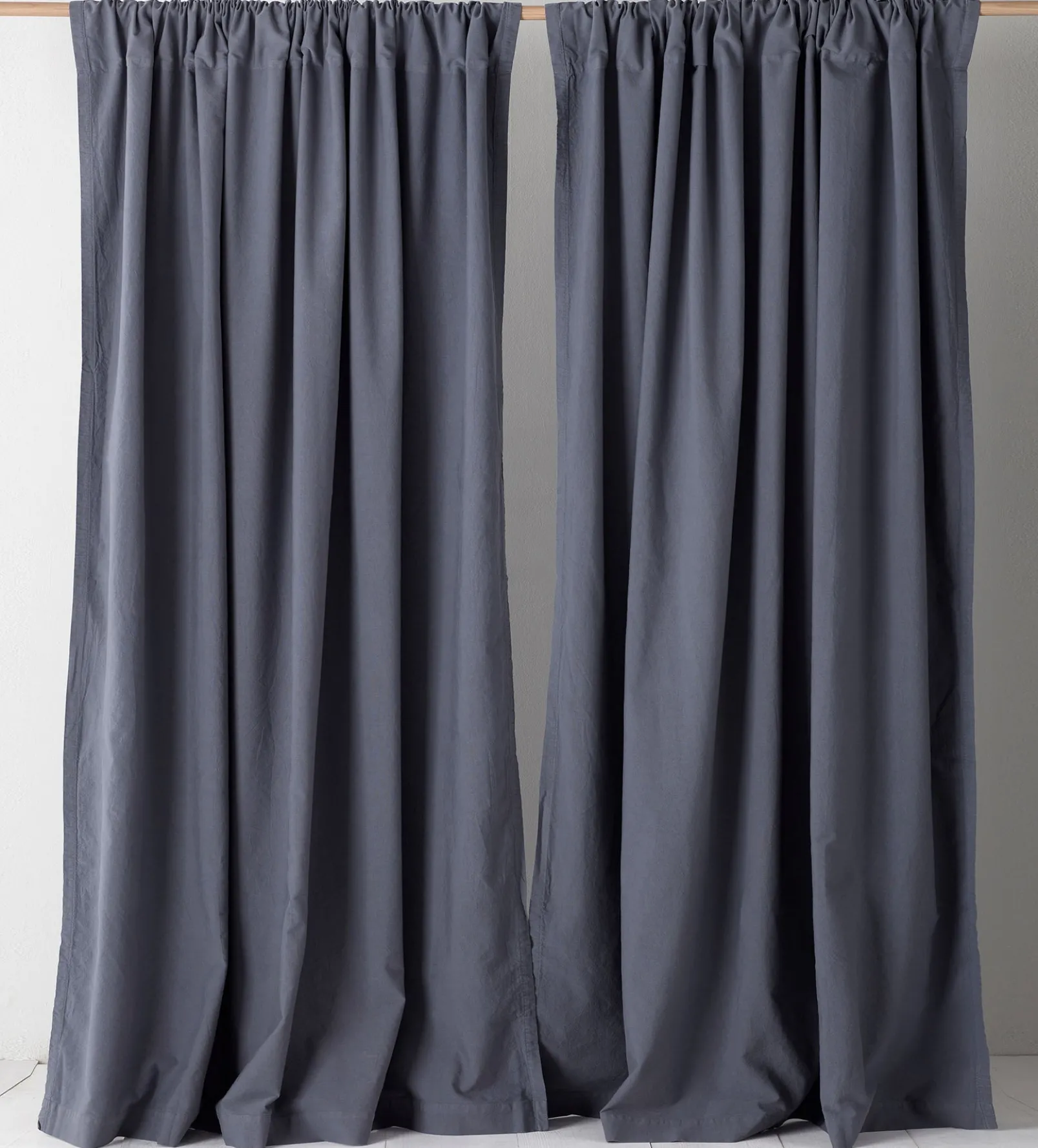 French Blue Finn 100% Cotton Curtain (Single)