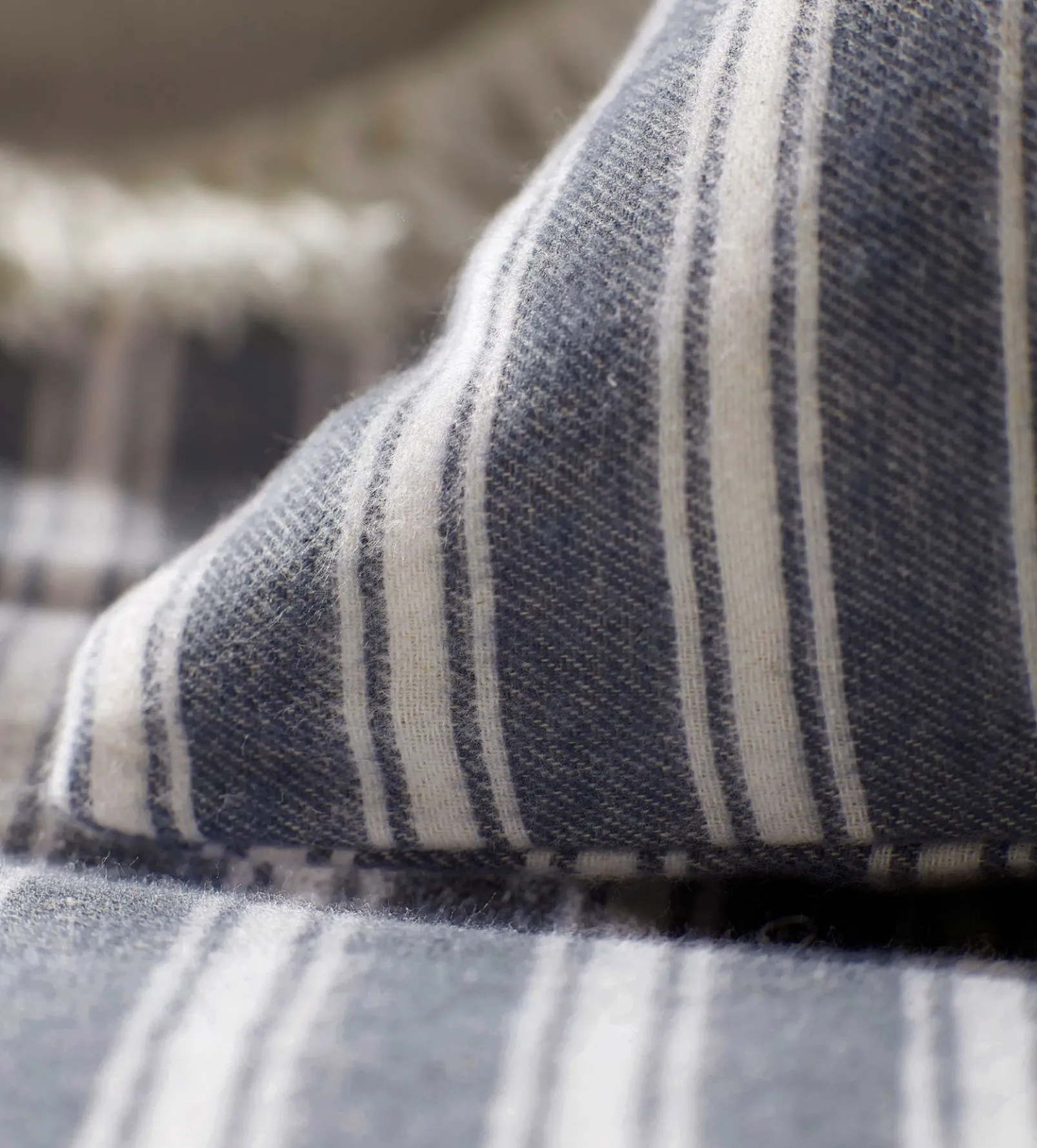 French Blue Fred Stripe Brushed 100% Organic Cotton Duvet Cover