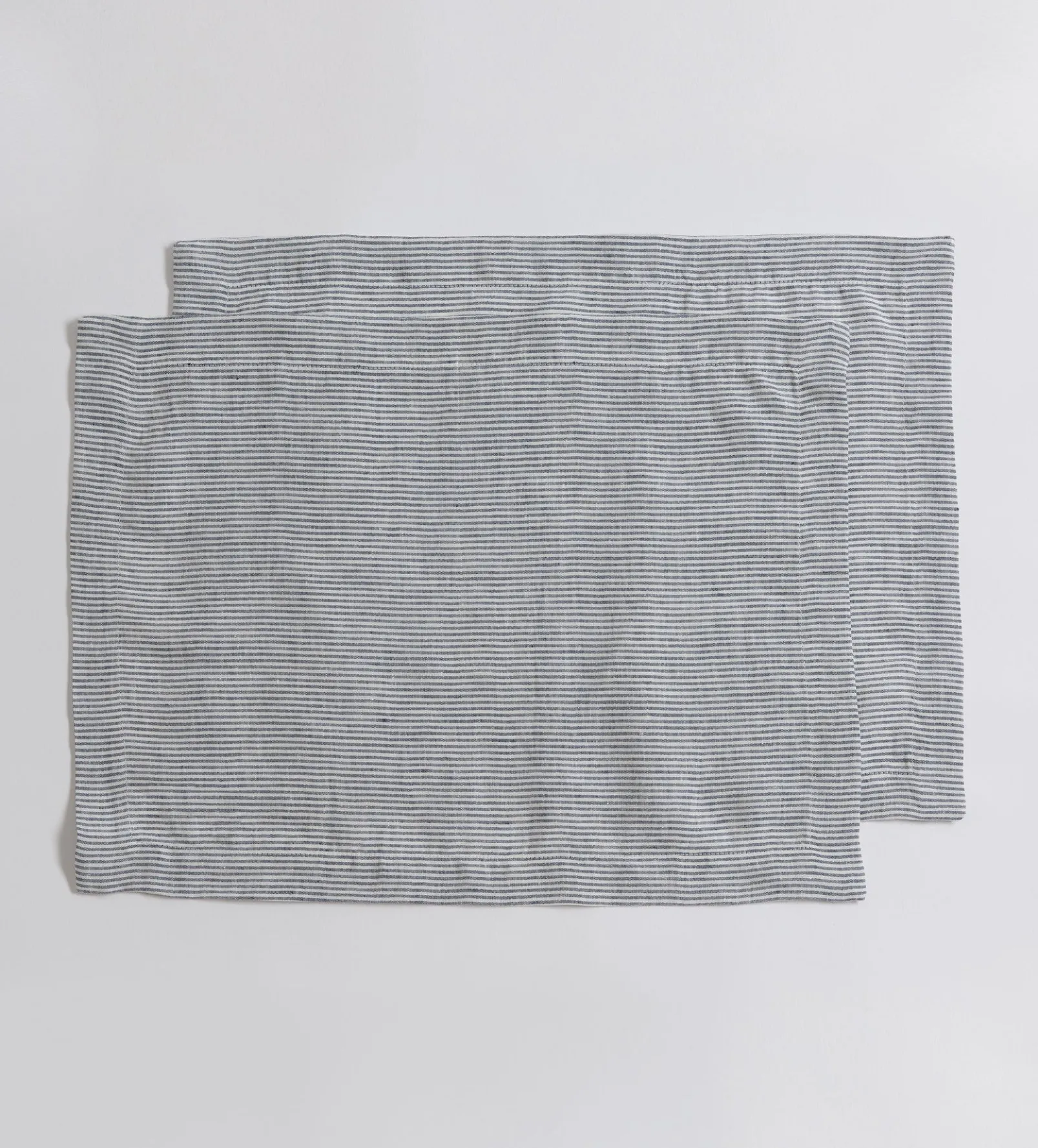 French Blue Sid Stripe 100% Linen Placemats - Set of 2