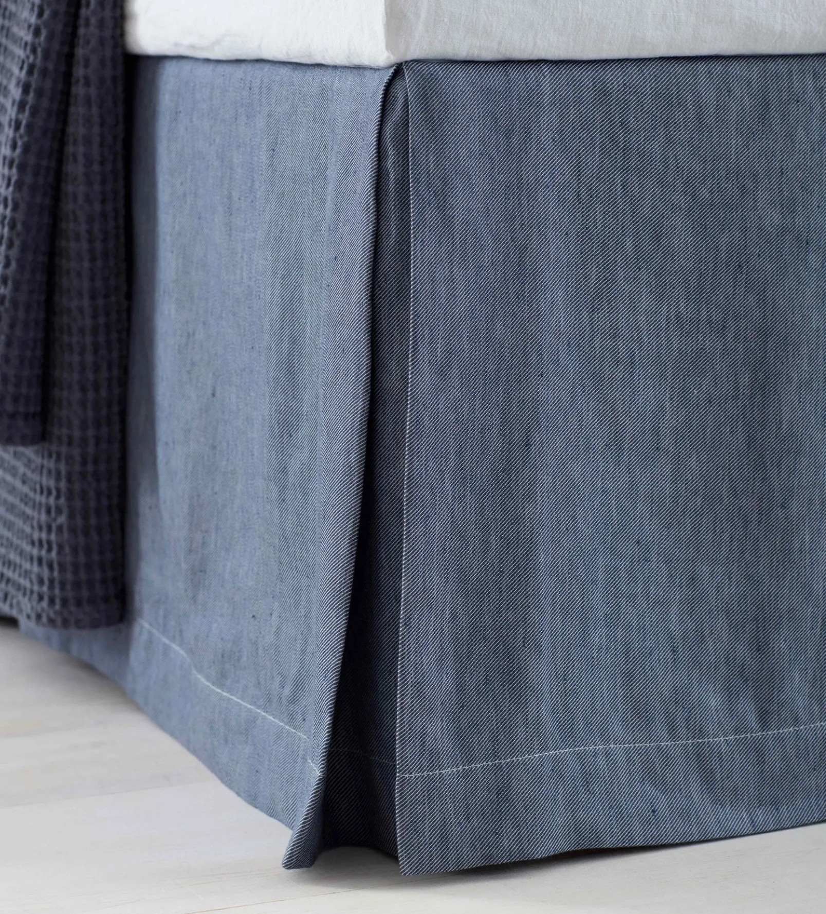 French Blue Twill Cotton Linen Valance