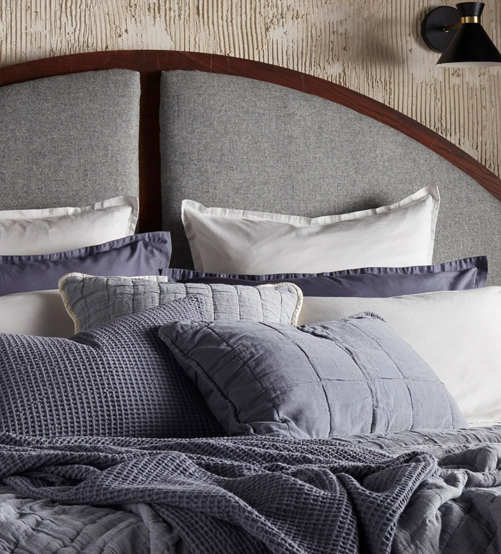 French Blue Vivienne 100% Cotton Quilted Cushion Cover