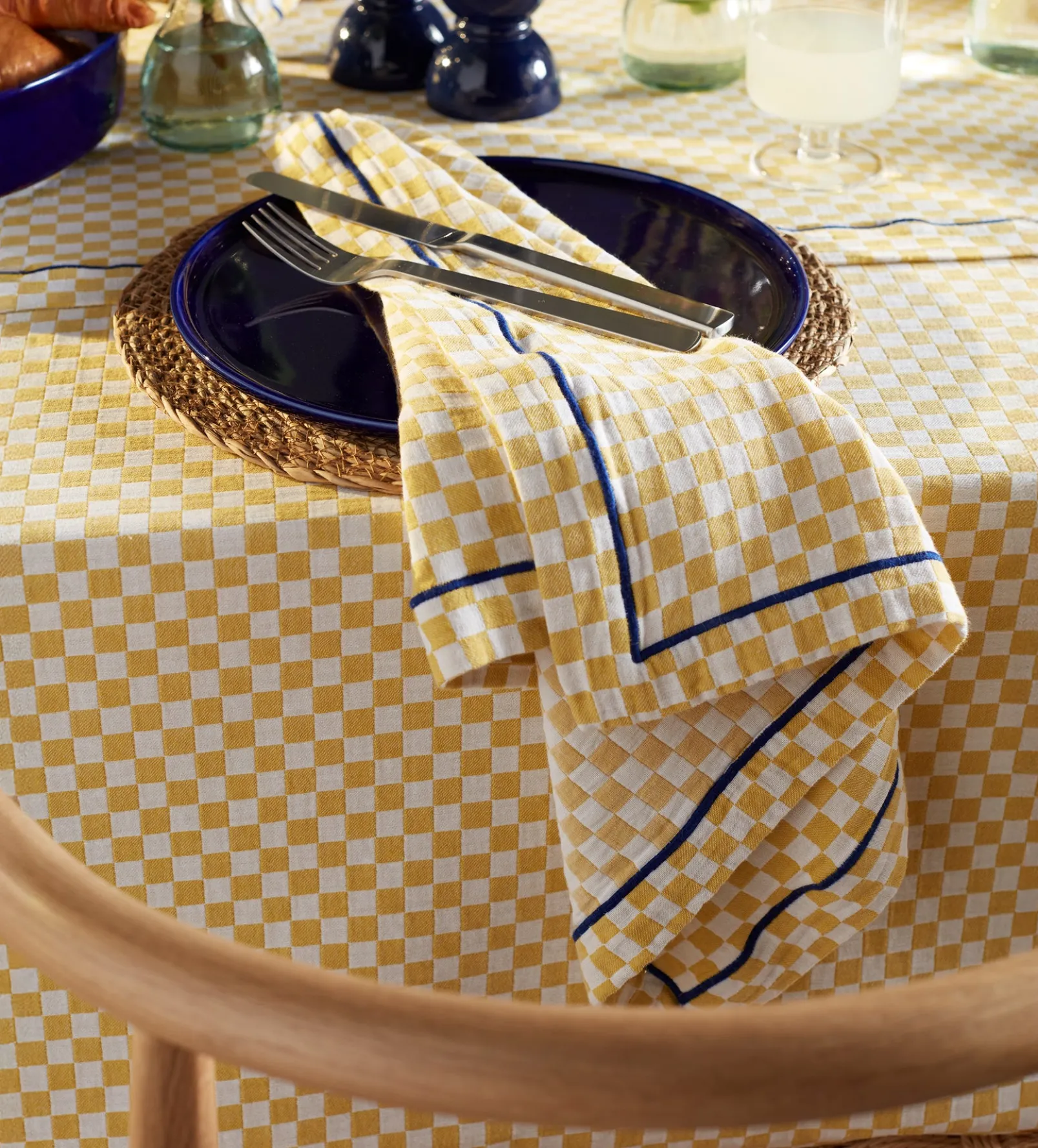 Glassette Cecilia 100% Cotton Rectangle Tablecloth