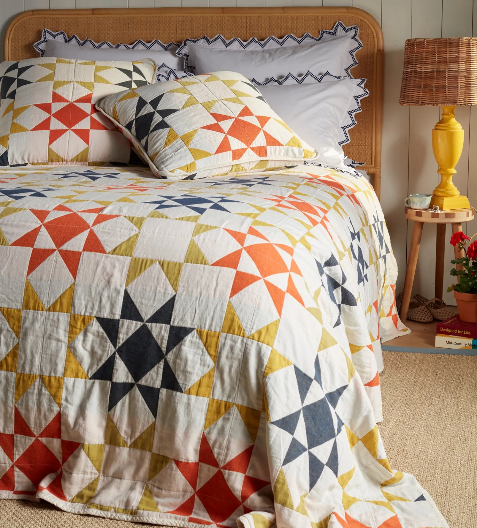 Glassette Stella Quilted 100% Cotton Cushion Cover