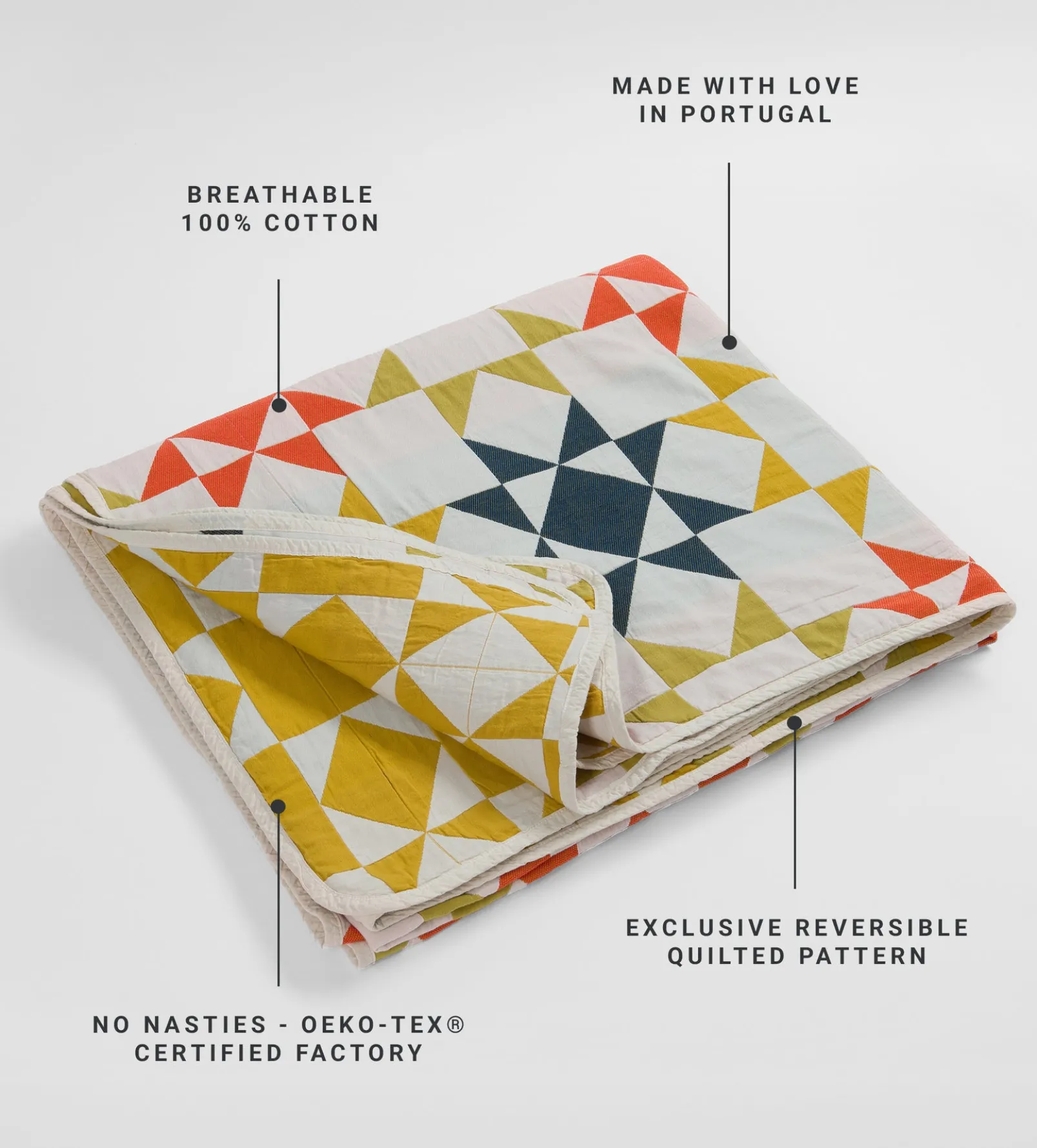 Glassette Stella Quilted 100% Cotton Bedspread